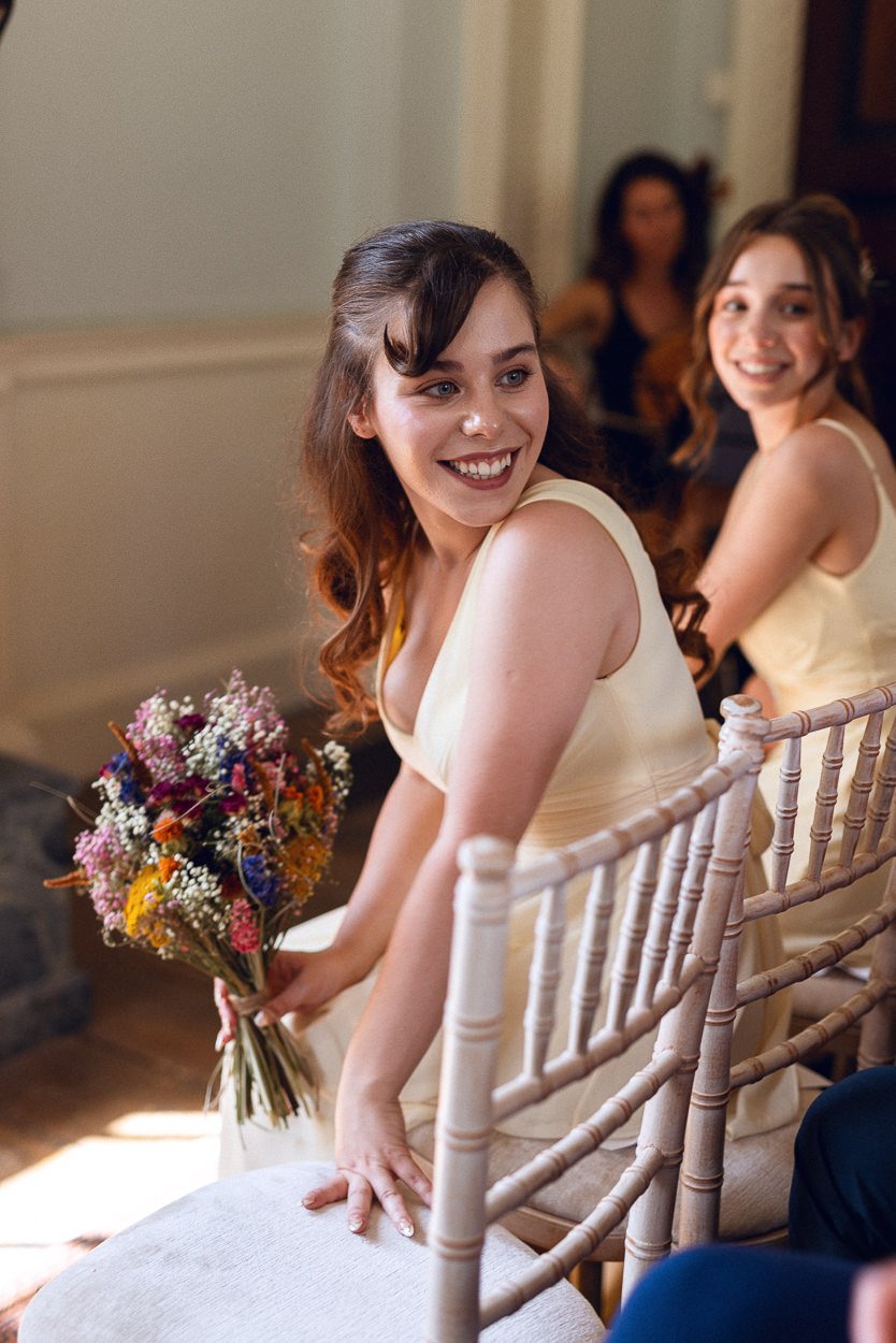 Bridesmaid during ceremony