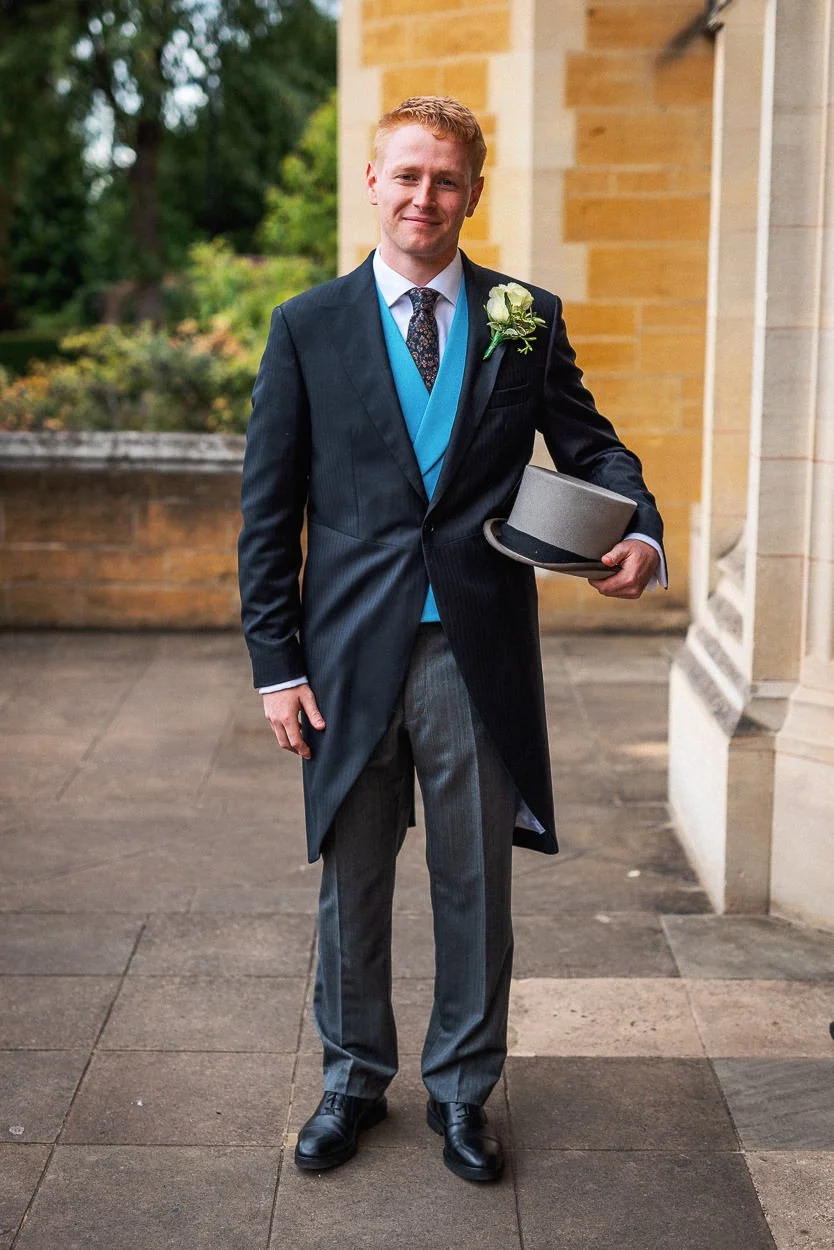 The groom waiting outside Ealing Abbey
