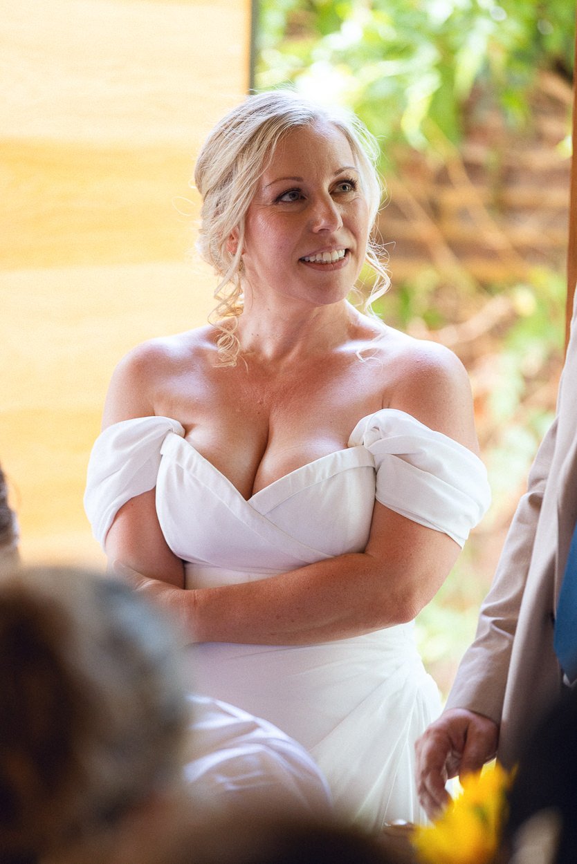Bride during the speeches