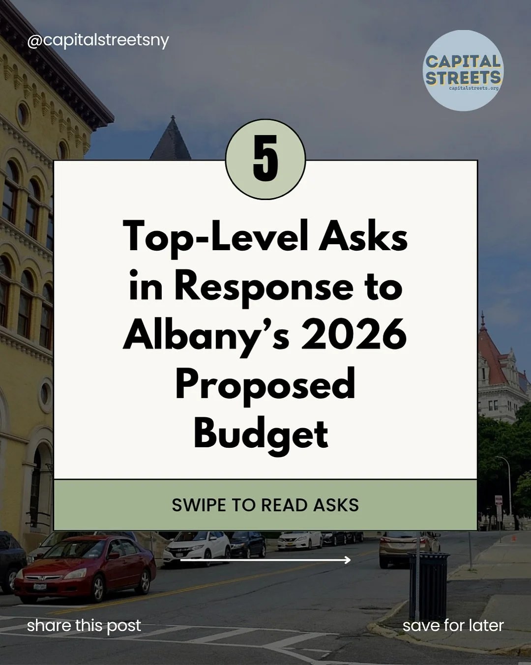 We commend the City of Albany for their dedicated and wide-ranging work to slow down traffic and save lives (70 new speed humps, lowering the city speed limit to 25mph on most roads, installing school zone speed cameras to enforce the 20mph speed lim