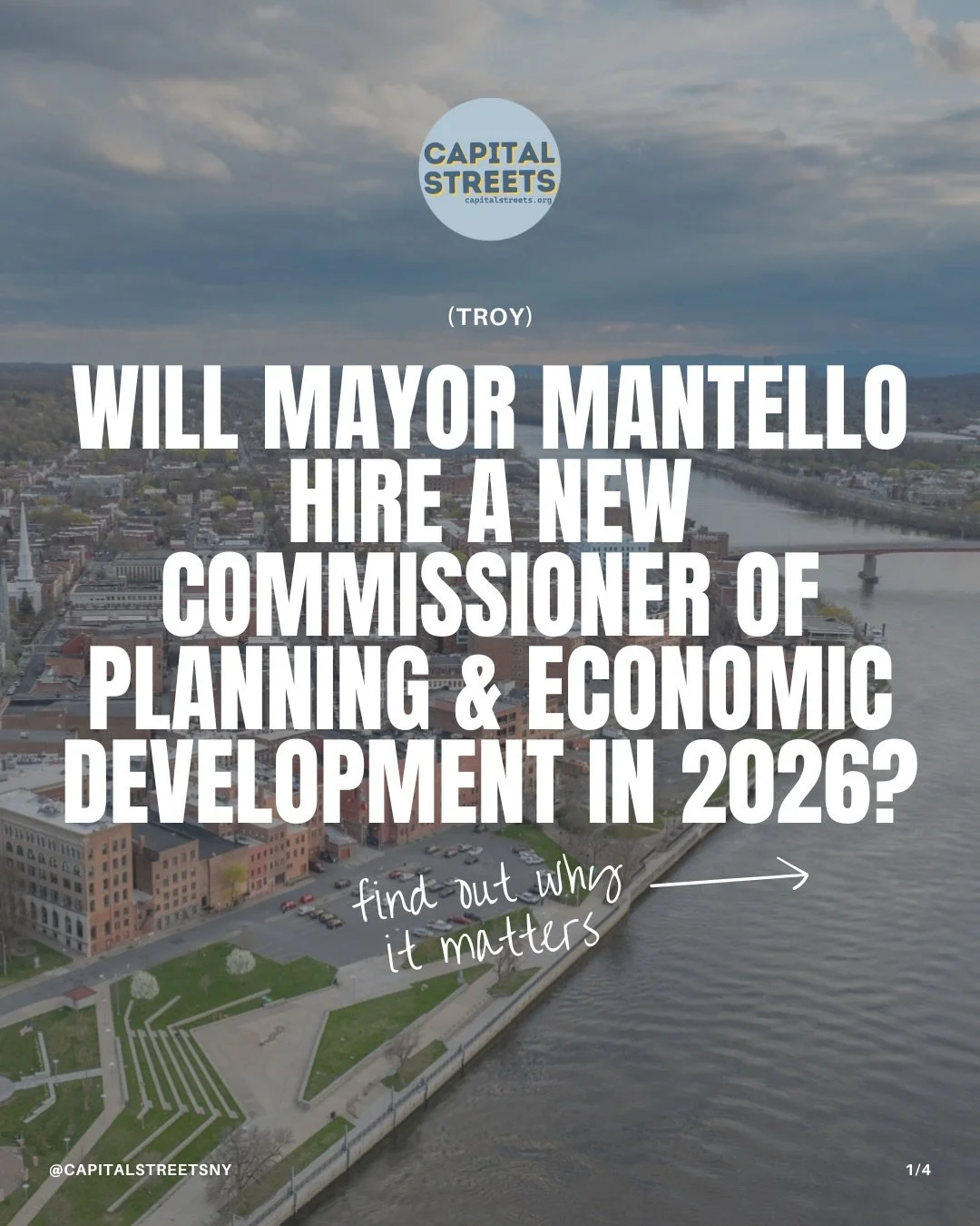Commissioner of Planning &amp; Economic Development is a critical role and Trojans deserve someone to be in it.

The City of Troy has not had a Commissioner of Planning &amp; Economic Development since May of 2025.

Will Mayor Mantello fill this role