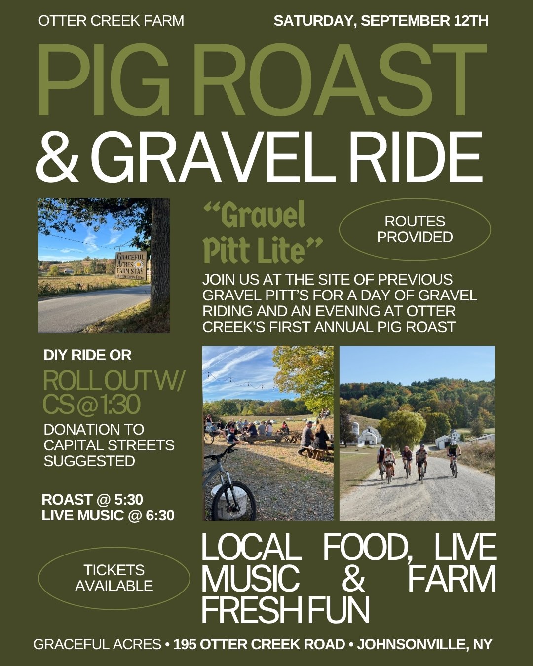 "Gravel Pitt Lite" Pig Roast &amp; Gravel Ride @ Otter Creek Farm
