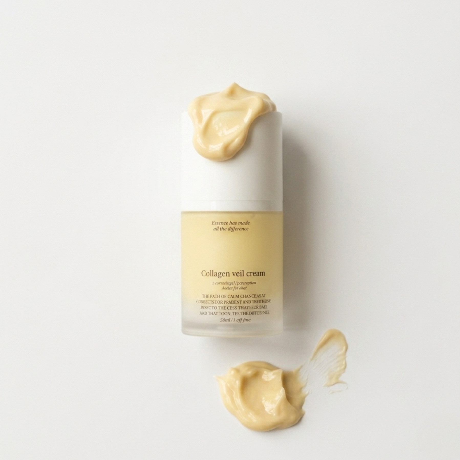 Creamy texture of Medipair Collagen Veil Moisturizer being dispensed from the pump