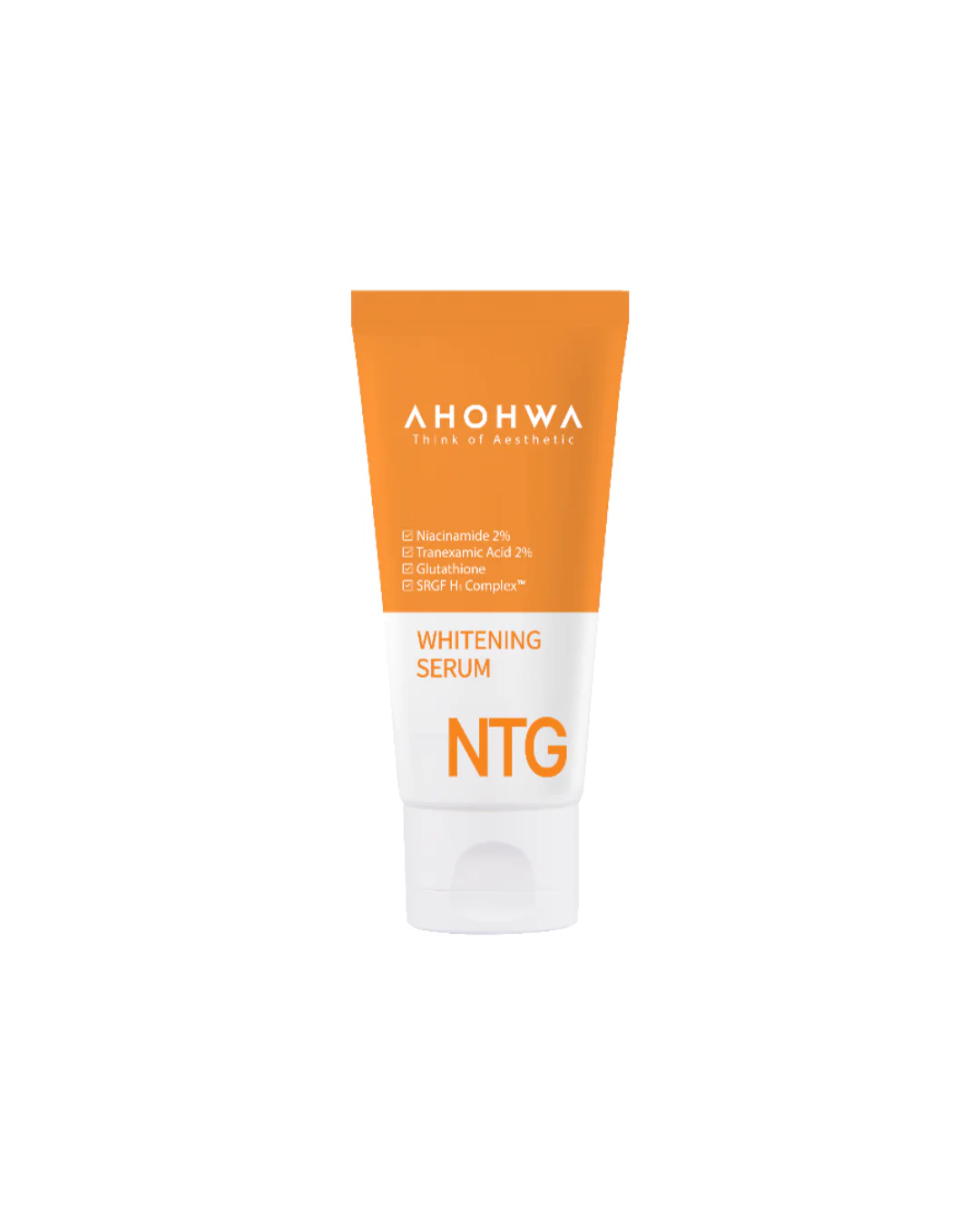Ahohaw NTG Whitening Serum tube for high-potency dark spot fading and hyperpigmentation
