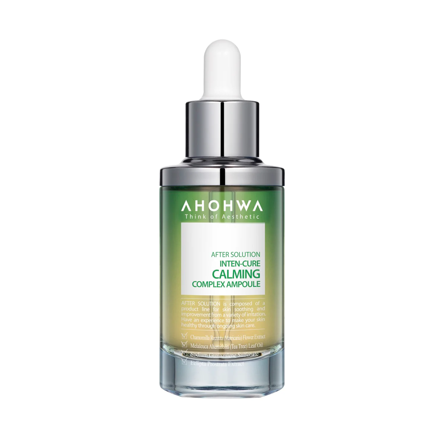 Ahohaw Inten-Cure Calming Complex Ampoule bottle for redness relief and sensitive skin