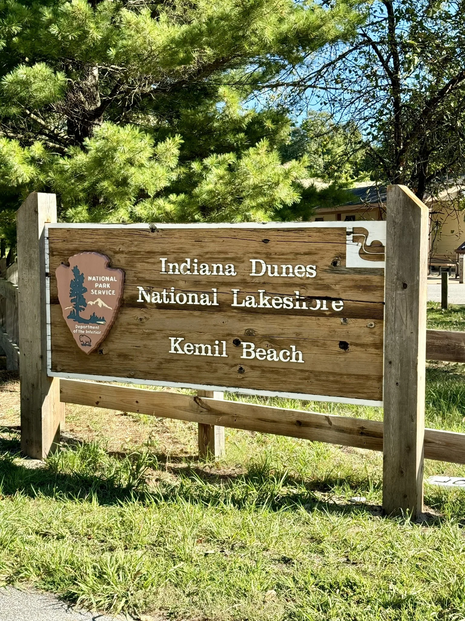 Indiana Dunes National Park Lakeshore Kemil Beach sign
