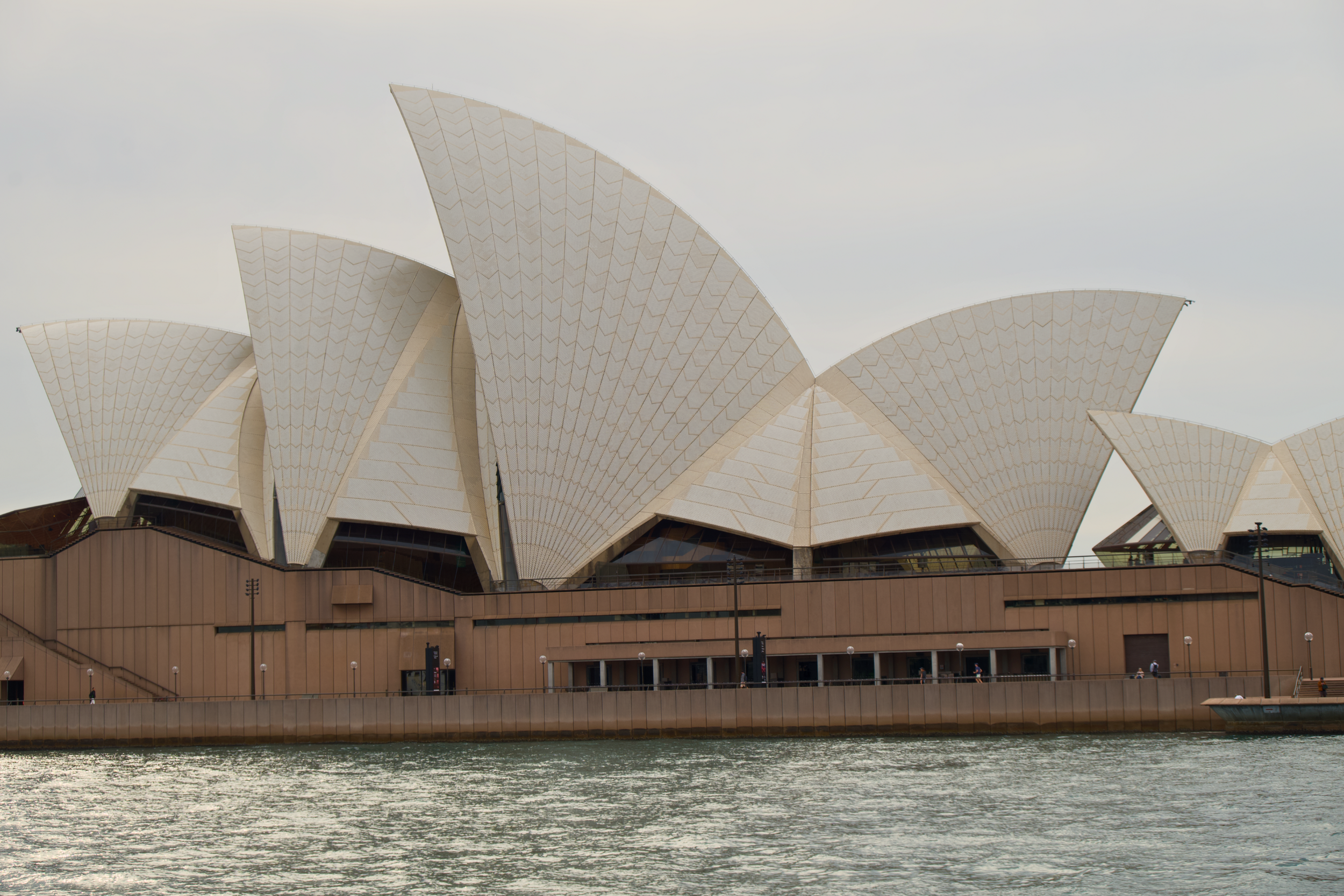 Sydney Opera House view from a ferry leaving the marina