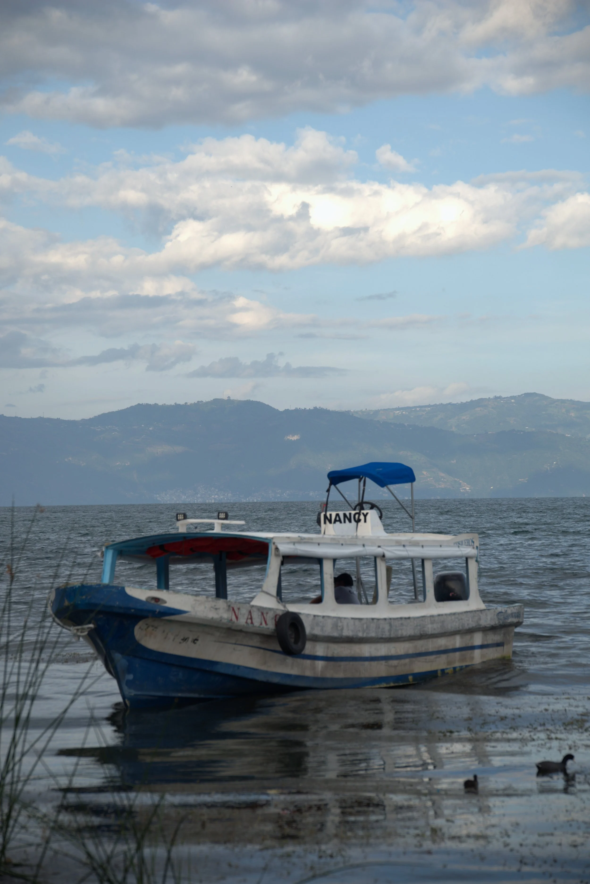 Public boats, known as "lanchas" that take you around Lake Atitlan, Guatemala