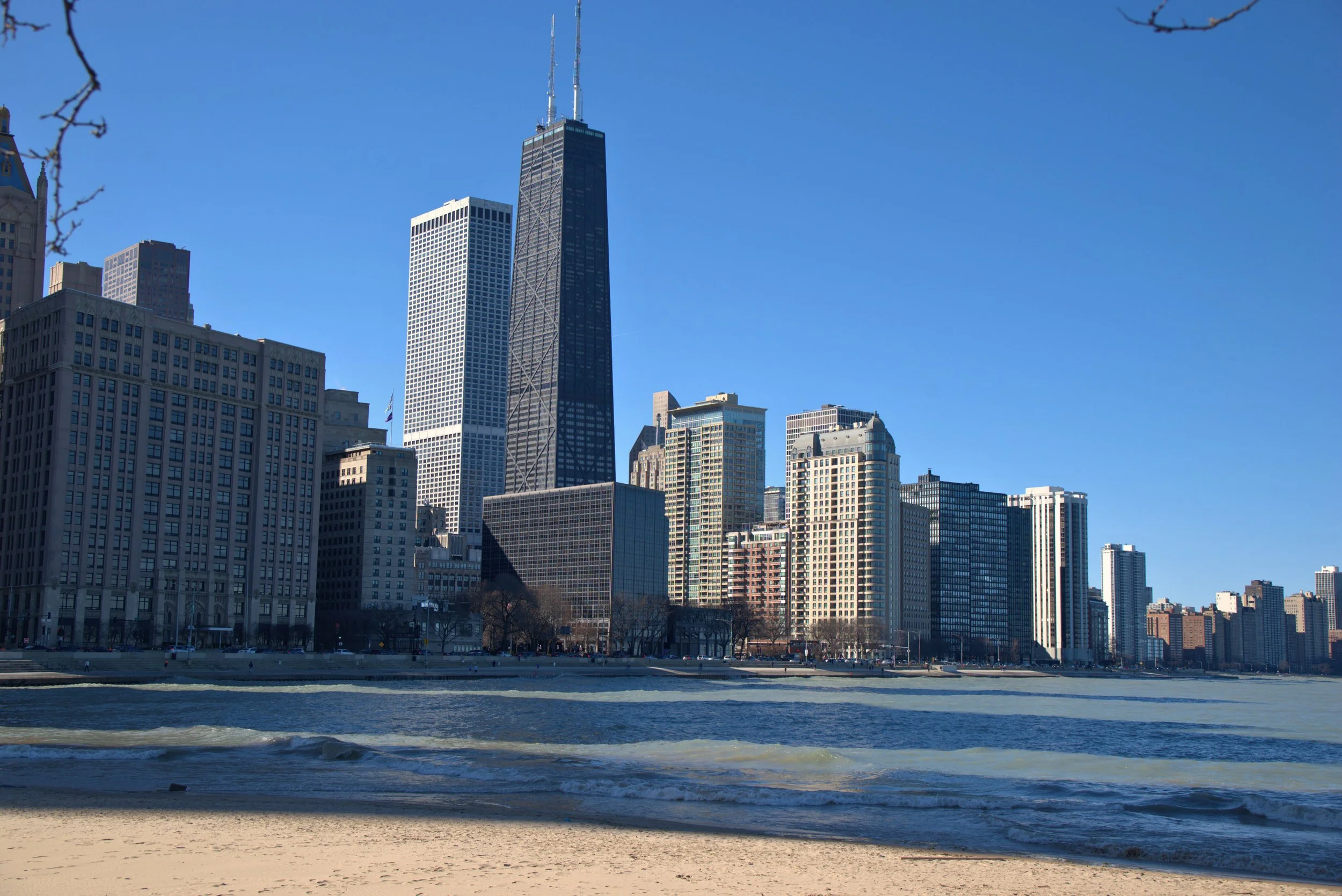 Chicago beaches during the winter