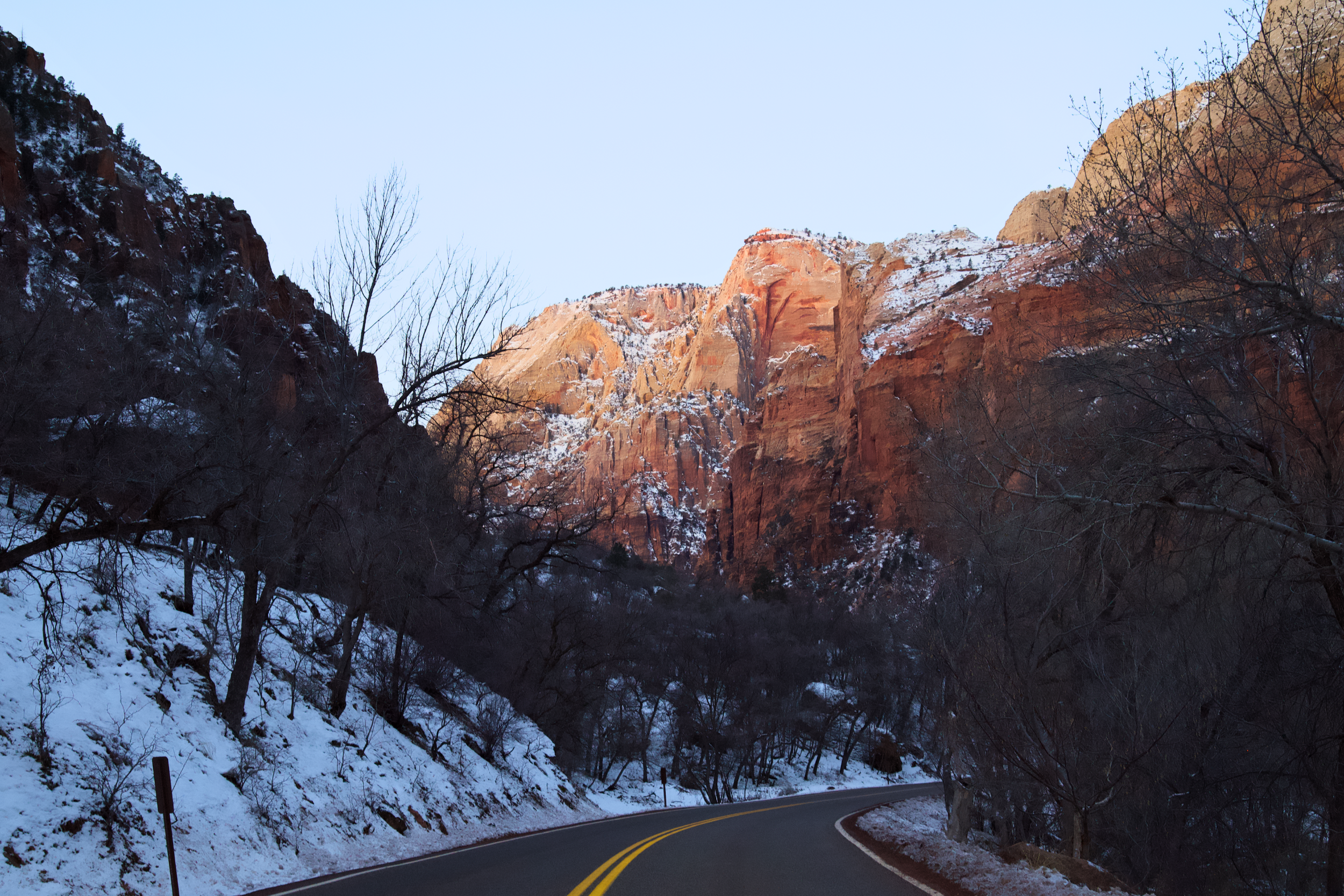 Zion National Park in winter