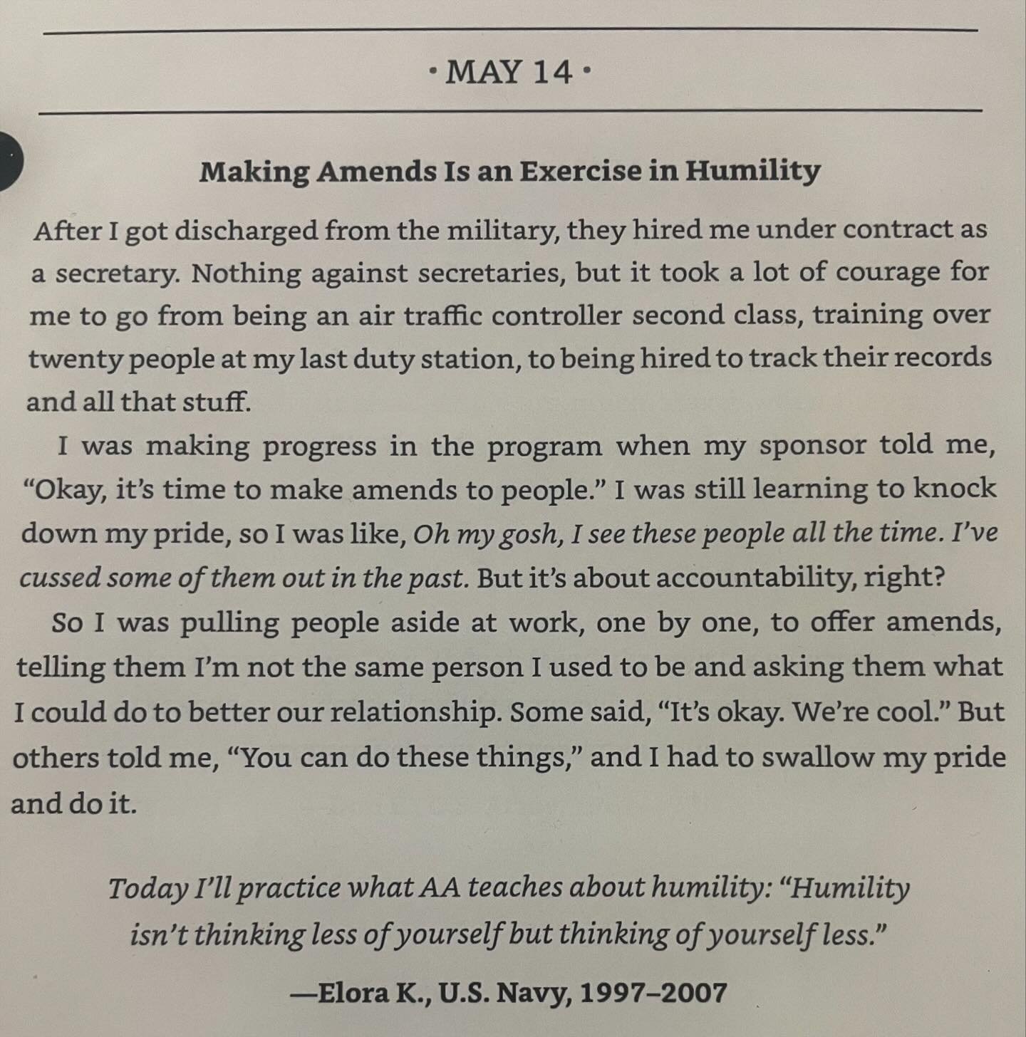 Good morning Warriors! Here is your daily reflection from &ldquo;Leave No One Behind&rdquo; 🇺🇸

&ldquo;Humility isn&rsquo;t thinking less of yourself but thinking of yourself less.&rdquo;