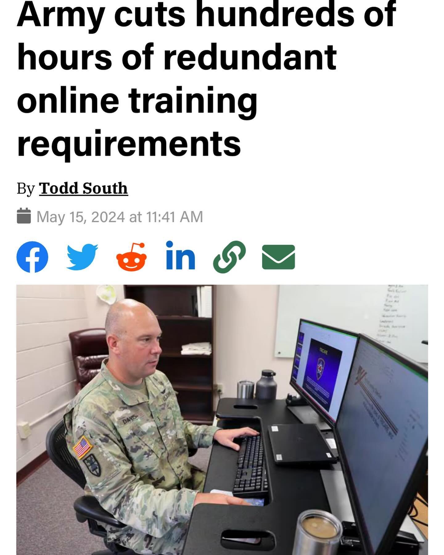 &ldquo;We are scrubbing everything we are asking our soldiers to study, because there is only so much time during the day to do your job, for your personal development, and for your family,&rdquo; Weimer told Army Times in an emailed statement.
The s