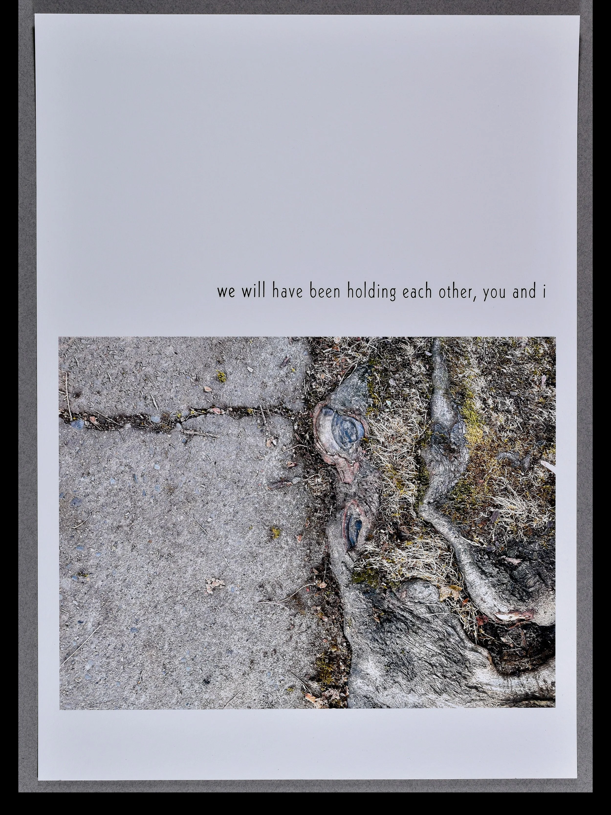 in conversation 4, 2025, archival inkjet print with letterpress text, 15.5 x 11" each