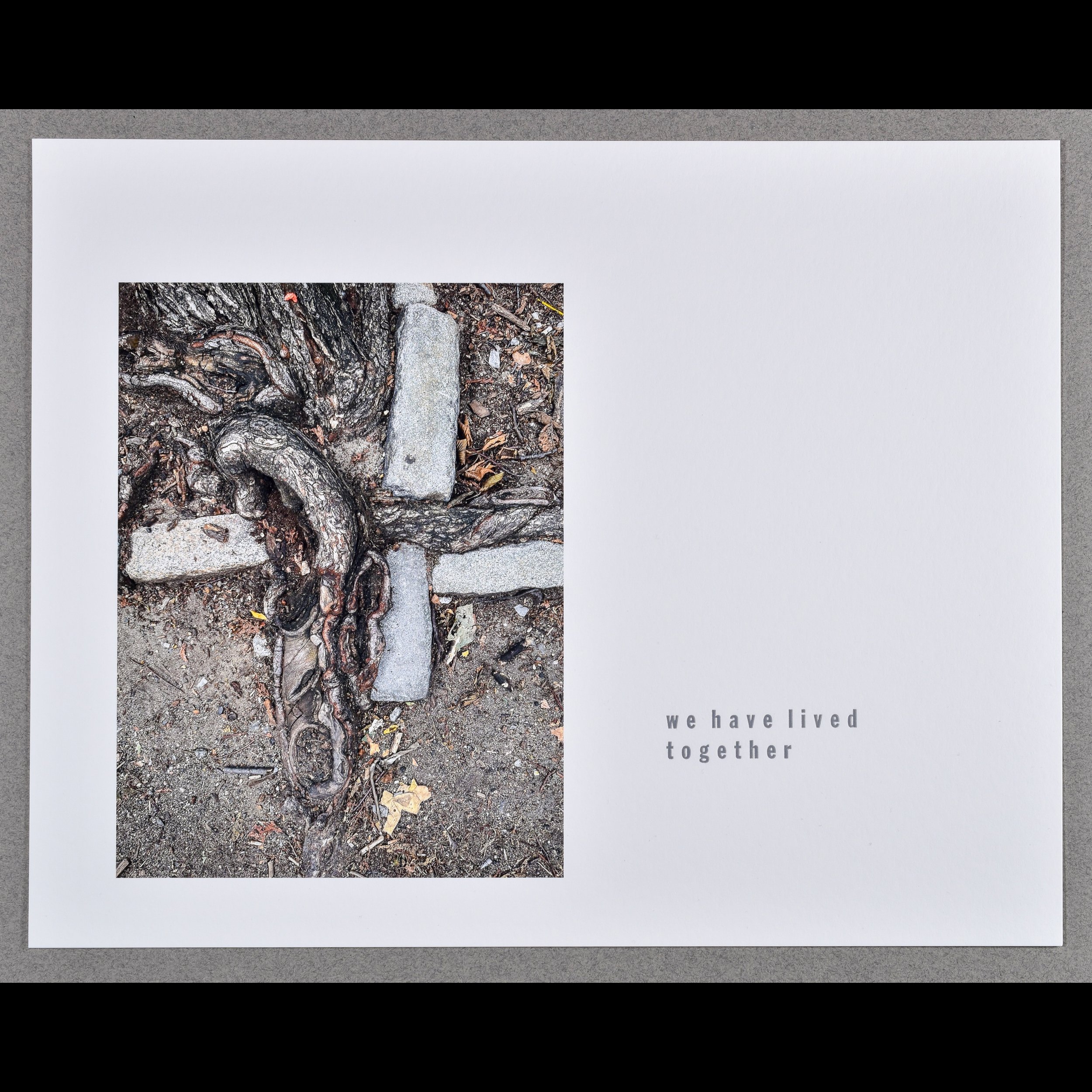 live 2, 2025, archival inkjet print with letterpress text, 11 x 14"