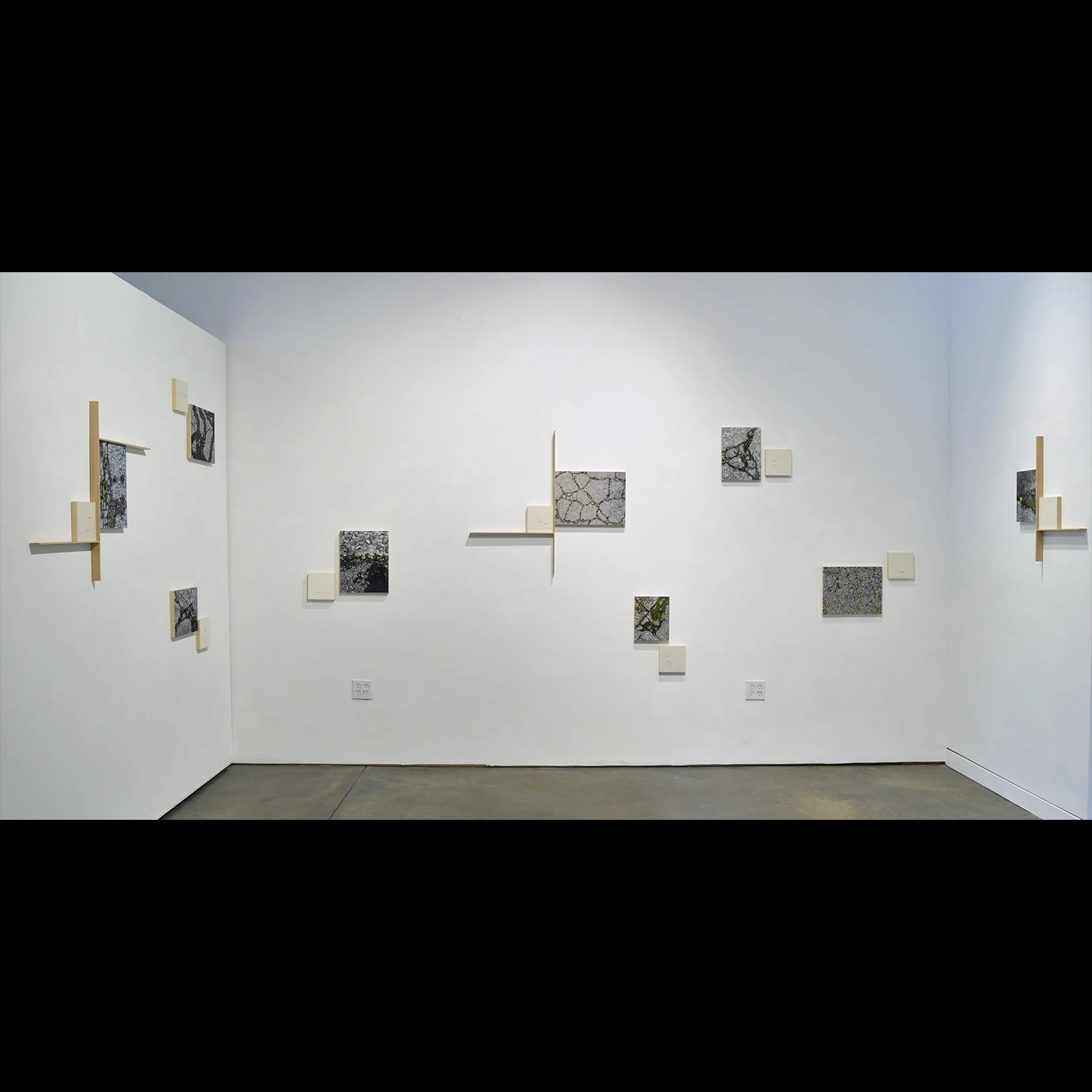 installation view of constructions and diptychs at Blackfish Gallery, Portland, Or. July 2026