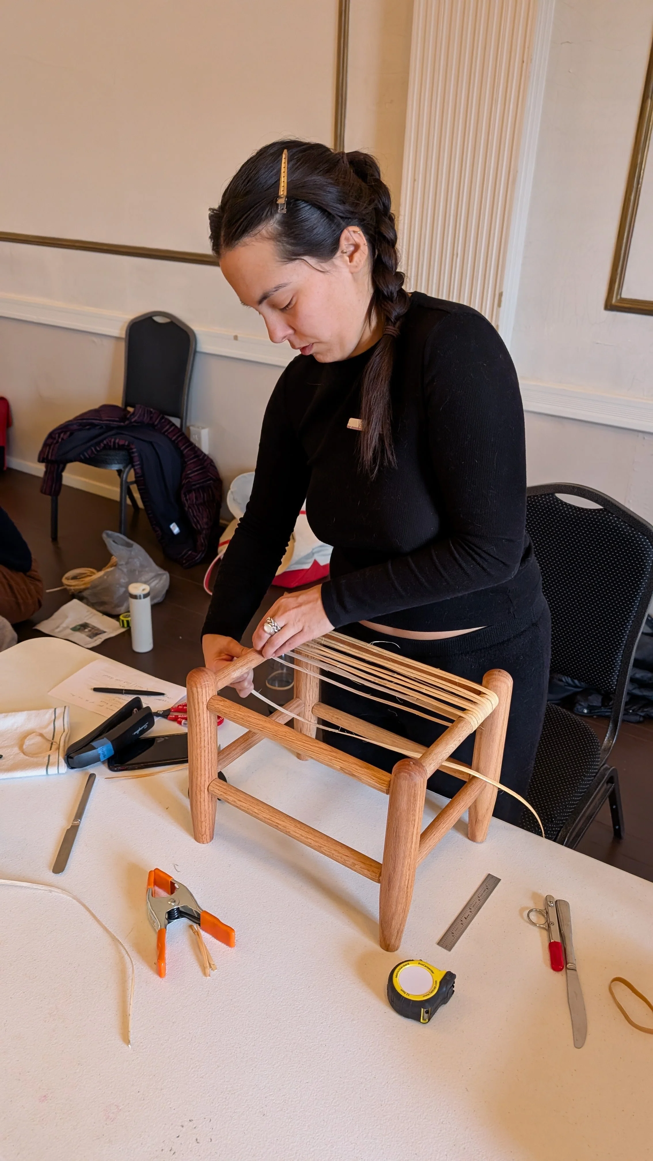 Chair Weaving: Colonial Foot Stool