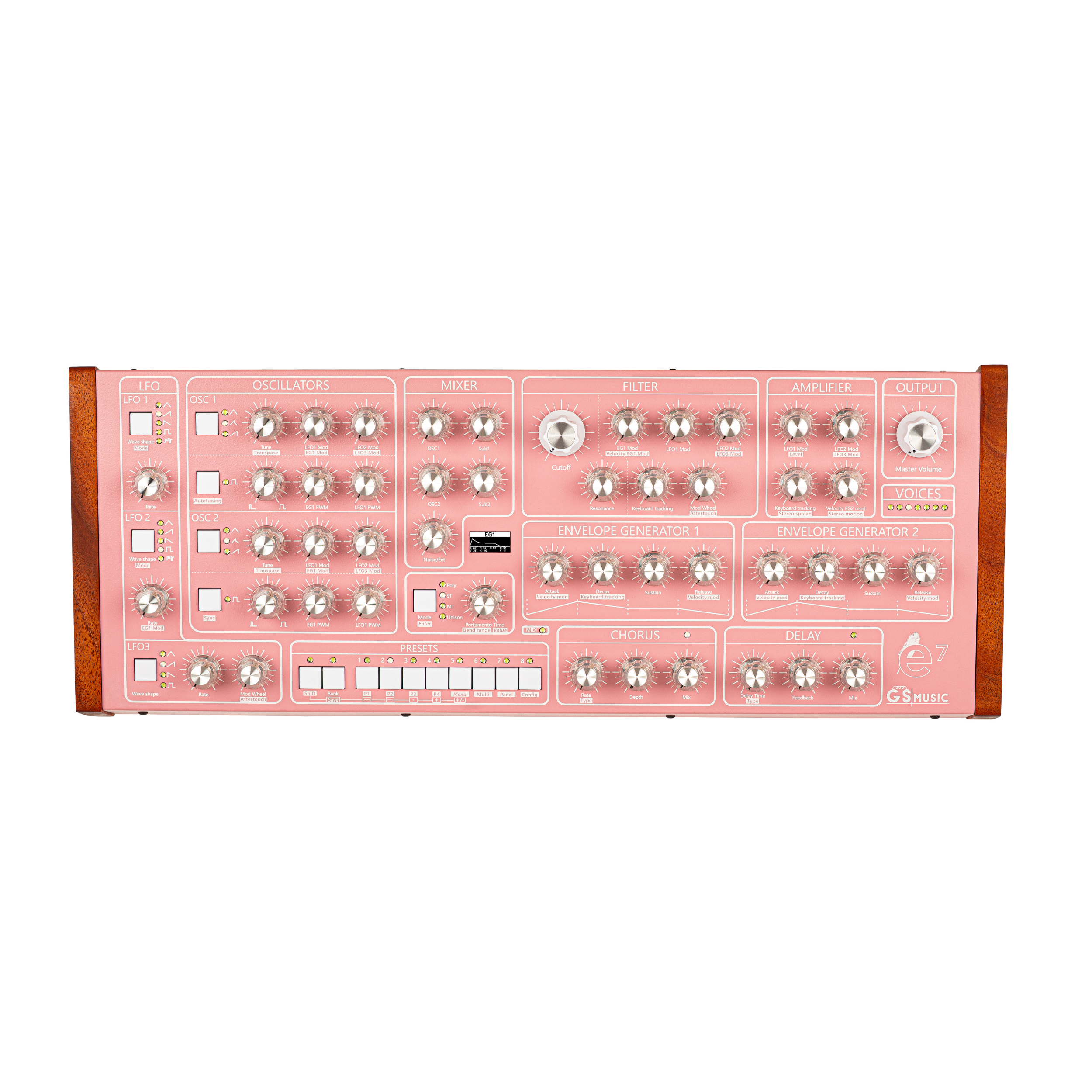 GS e7 Analog Polyphonic Synthesizer (Pink)