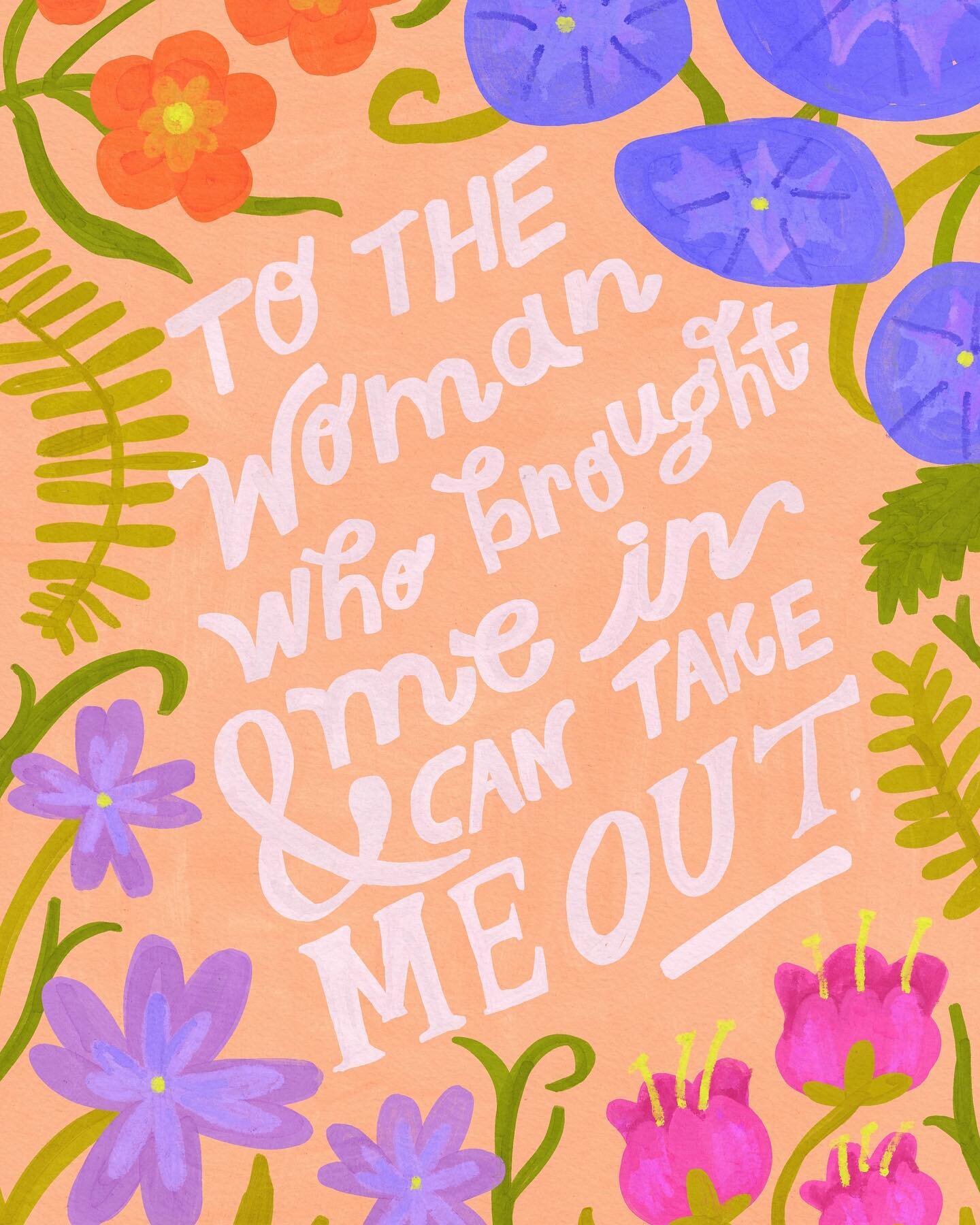 She brought me in &hellip;and she can take me out! 💀🌸 To the strong Scorpio mom who taught me to speak my mind, do what I love, and to be kind. 💜 Love you Mom. 

#mothersday #surfacedesign #illustration #surtex #painting #goauche #supportlocalarti