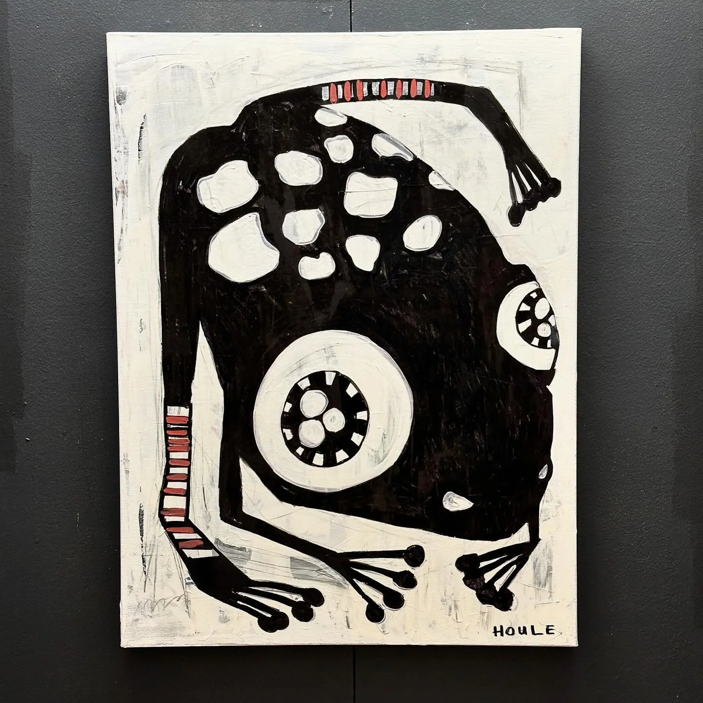 Another froggo in my show + shop the Bob Moss Collection at joannhoule.com 🐸 
.
Downward Frog
30x40
Mixed Media
$350
.
Bob Moss Party (tomorrow omg!)
Sat Nov 23, 3-6pm
Saks Fifth Avenue STL
.
Bob Moss (the exhibit) 
Sept 20 - Nov 30
Saks Fifth Avenu