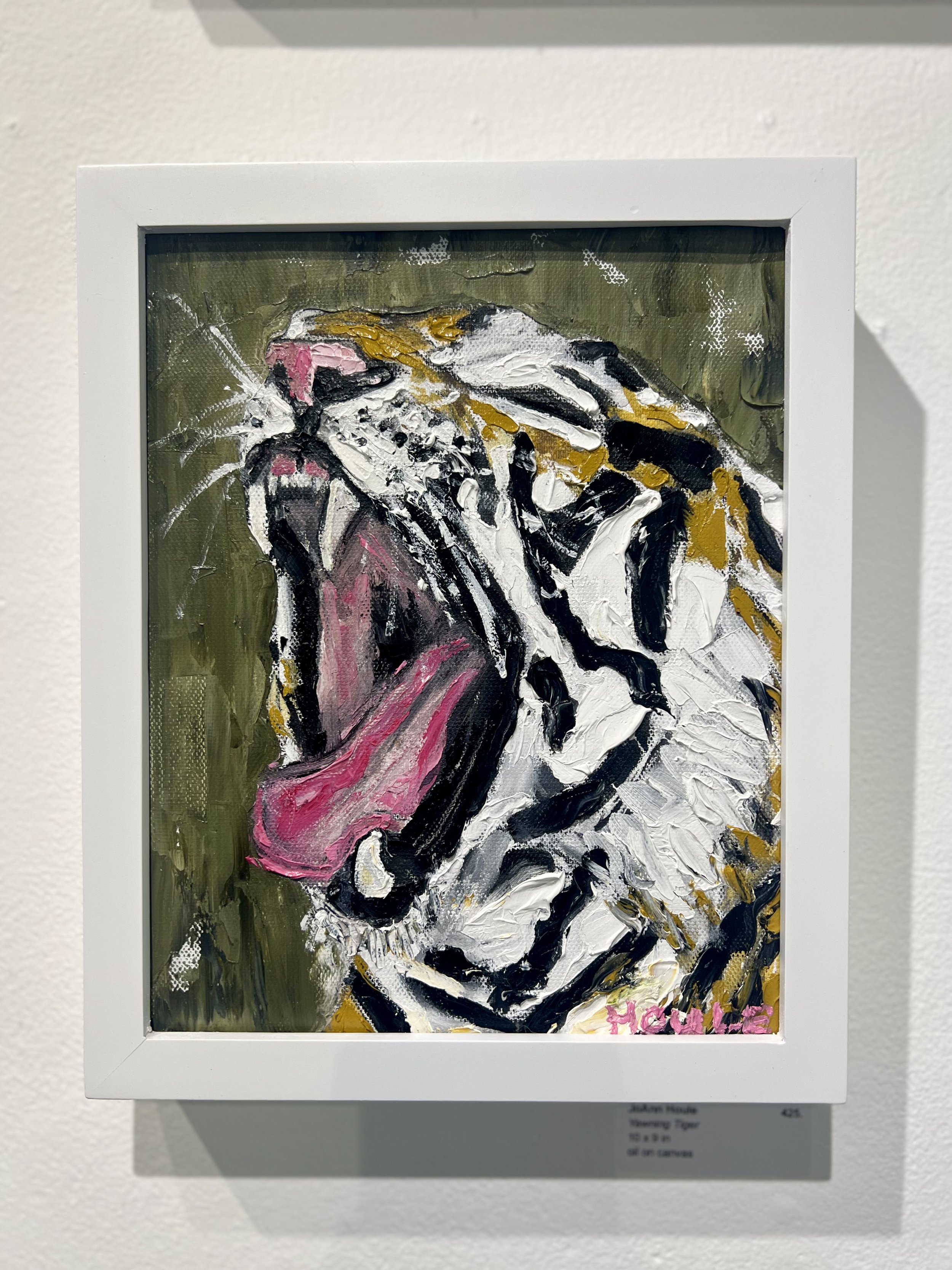 Yawning Tiger, 8x10, Oil on canvas, $425 (+ shipping) @houskagallery now until March 2026