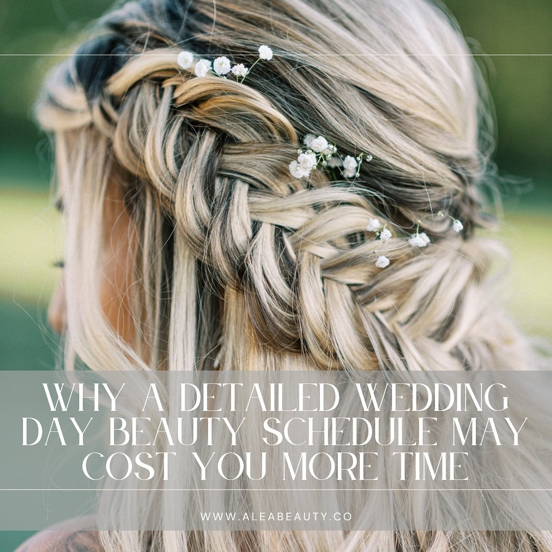 Unpopular Opinion Alert!
Creating a detailed beauty schedule for your wedding day is a bad idea&hellip;

Ok, here me out. What I mean is that creating a timeline that has each person slotted for a specific time is not a good idea. Of course, you want