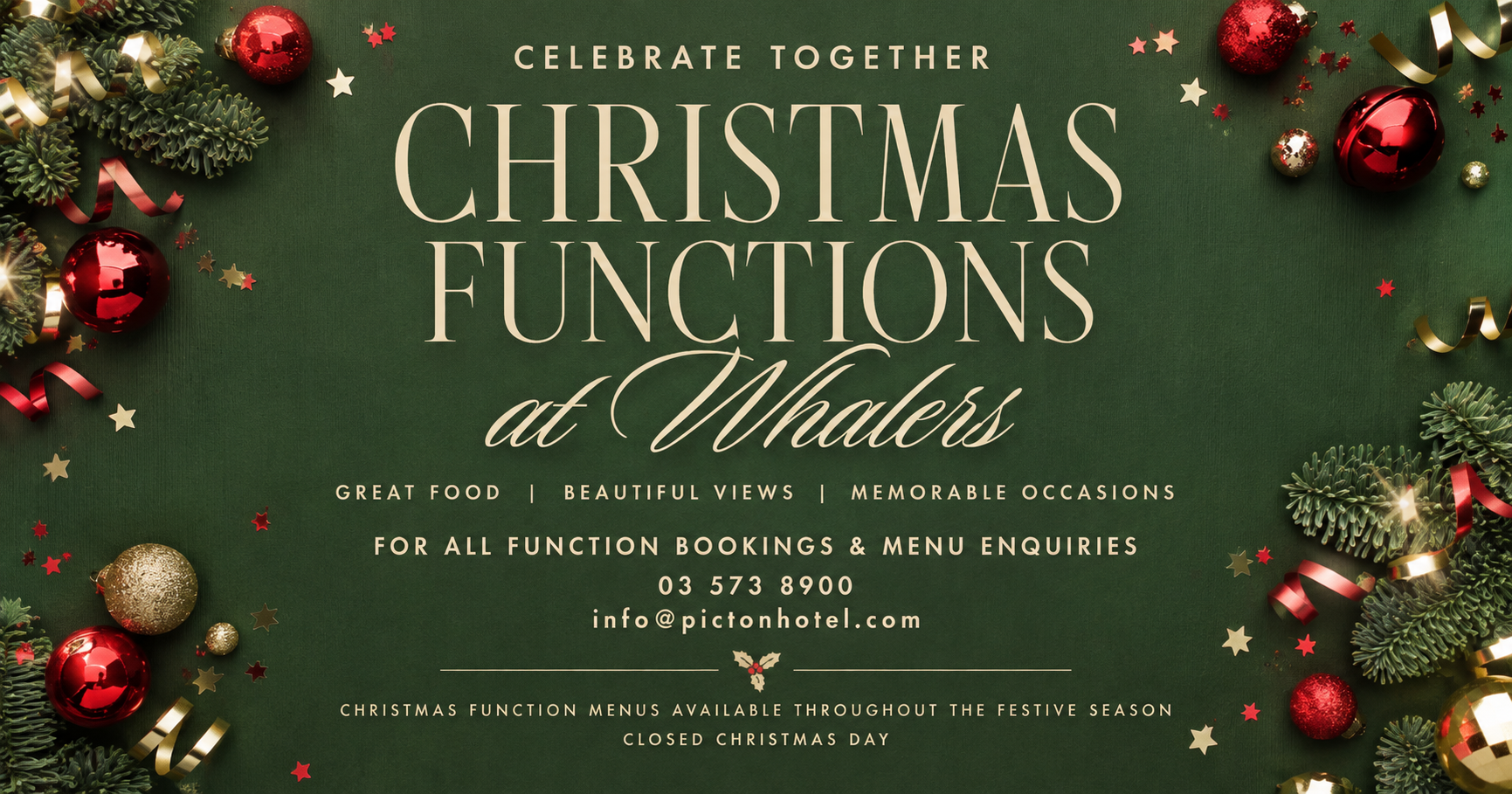 Christmas Functions at Whalers