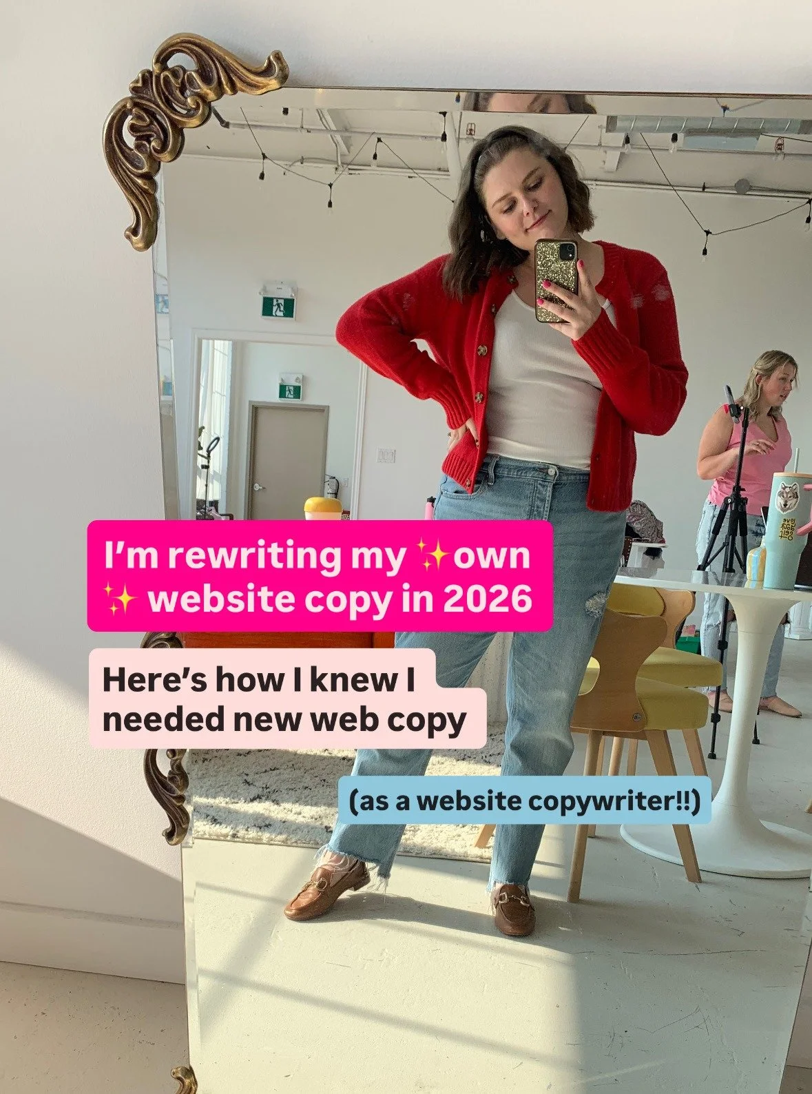 I&rsquo;m a website copywriter who has put *minimal* effort into writing her own website.

(Honestly, I&rsquo;d rather be writing for clients 😂)

I&rsquo;m extremely lucky that I have so many amazing folks who refer me on a regular basis + say my na