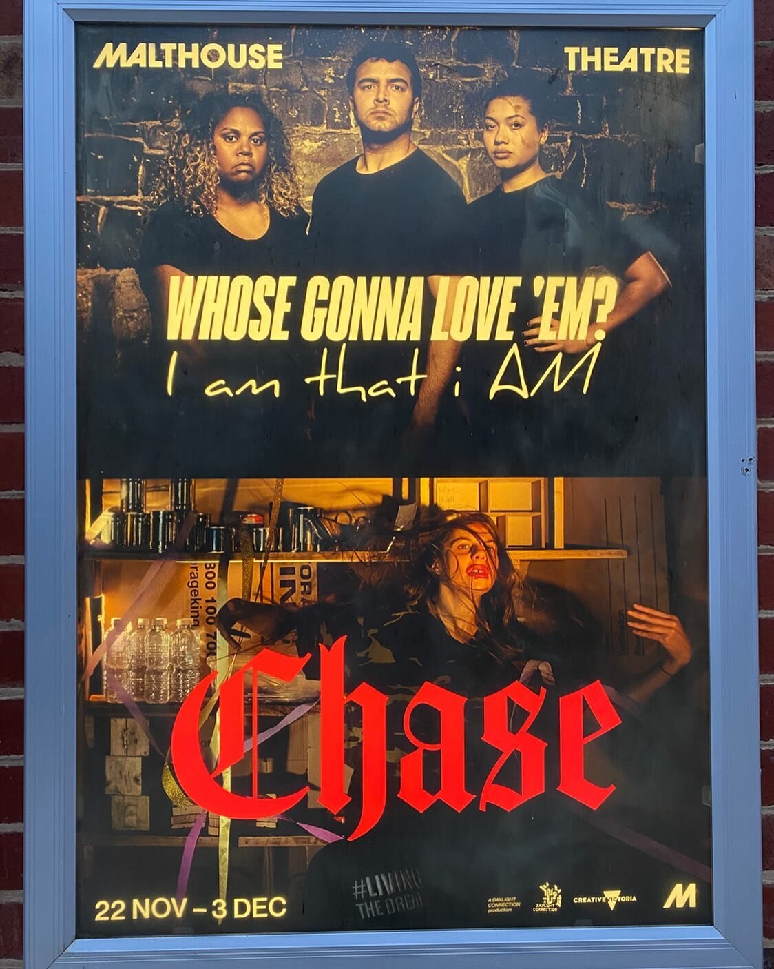 One night left Naarm/Melbourne folks. Amazing double bill of theatre works #Chase and #whosgonnaloveem @malthousetheatre written and directed by the ever brilliant @littlewaa with Uber talented actors @carly.j.sheppard @margaret.churchkopp @corzz__ @