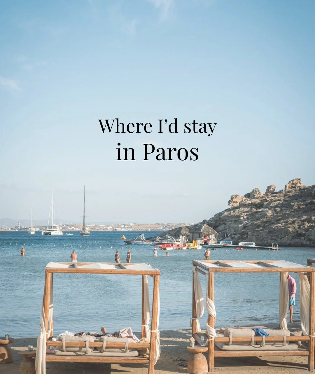 Where I&rsquo;d stay in Paros right now:

If you&rsquo;re looking for a balance of beach, charm, and a more refined, relaxed feel, Paros is one of my favorite islands in Greece.

Cosme and Parilio are two of the strongest options depending on your s