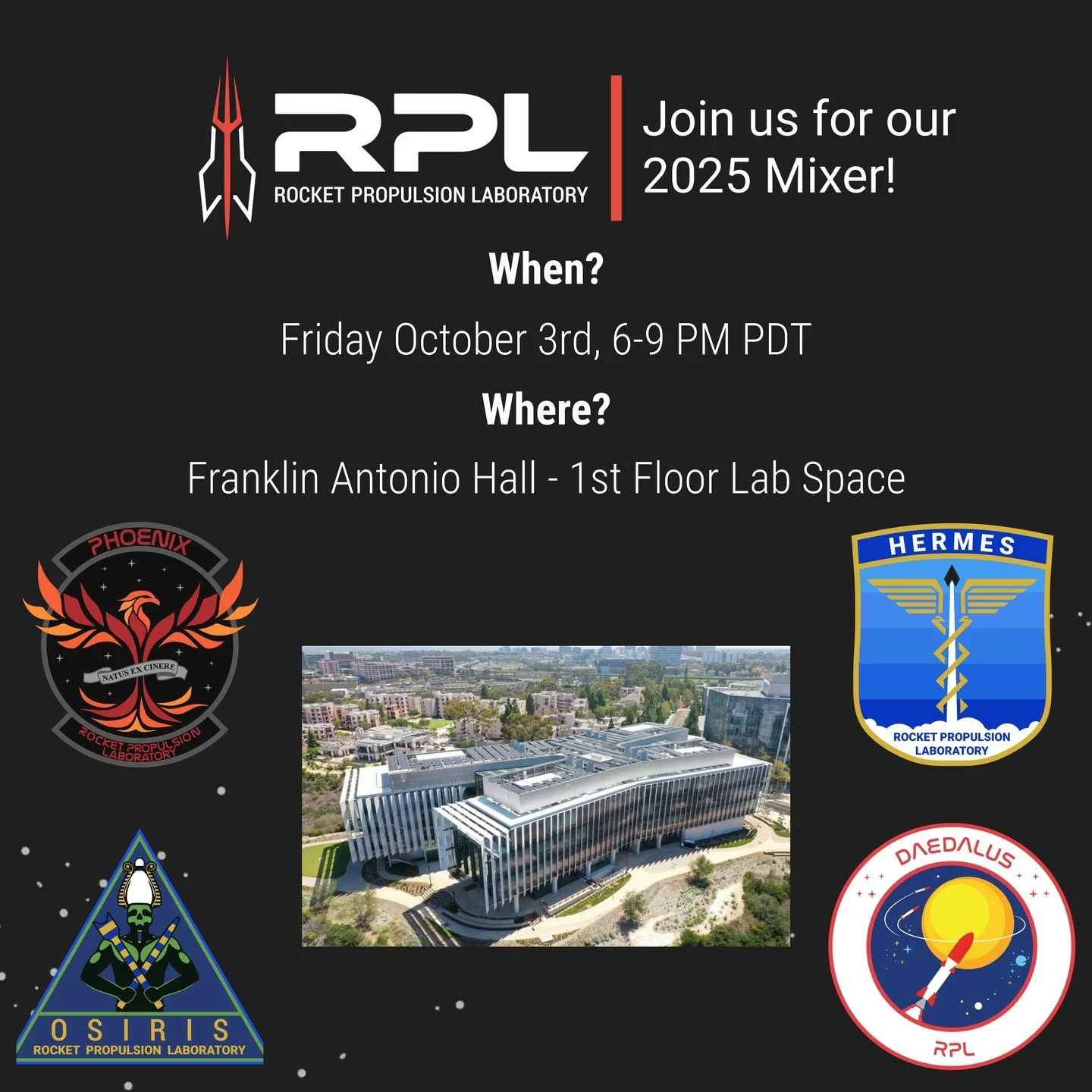 Come join us at RPL&rsquo;s Fall 2025 recruitment mixer! This is the time to meet the team as well as get both an overview as well as technical details about us as an organization. We hope to see you there at our labspace at Franklin Antonio Hall at 
