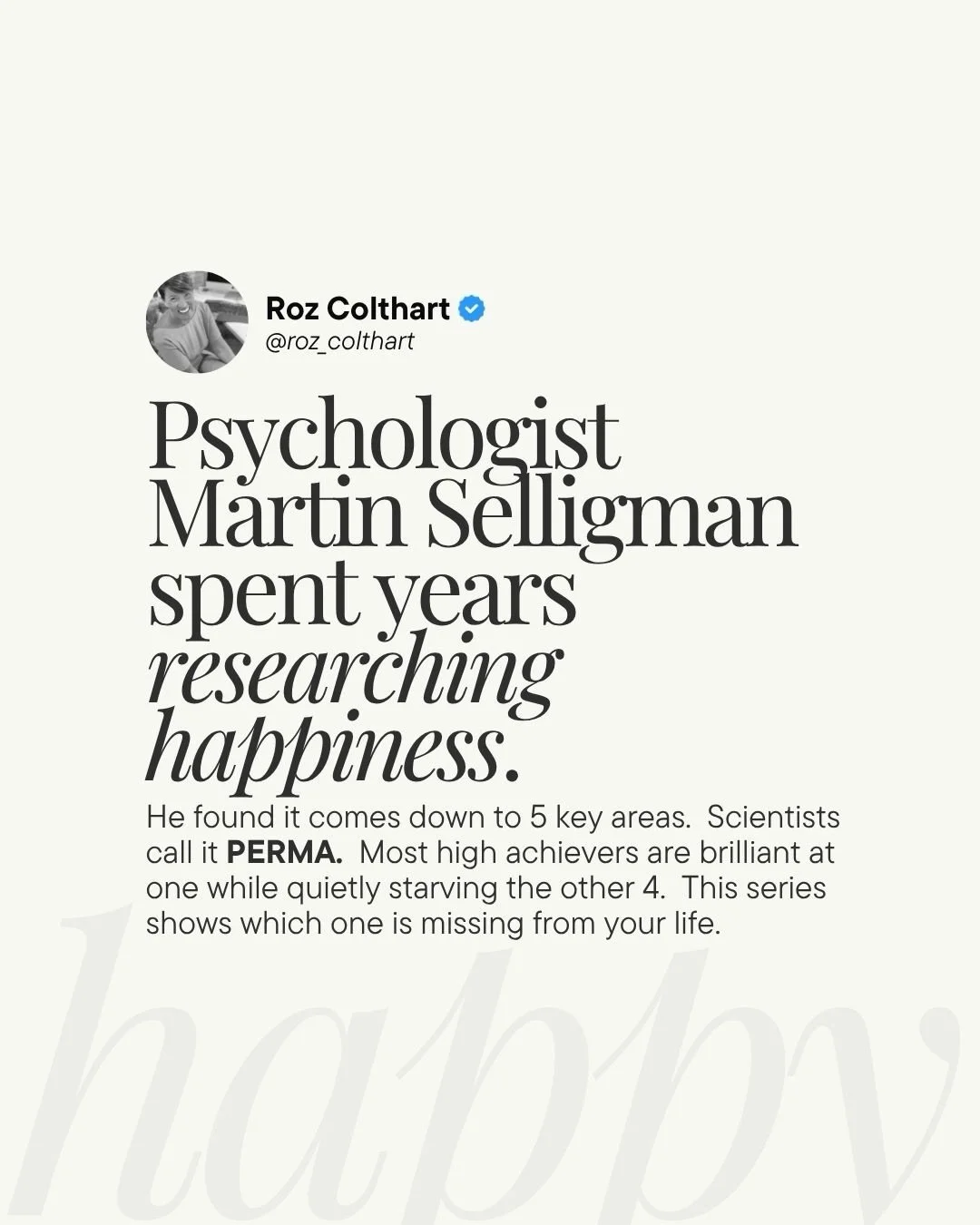 I did a Masters of Science in positive psychology (yes&hellip; I studied happiness). . And this is what the research actually says about happiness.

It is not about achieving more. It is not about gratitude journaling at 5am. And it is definitely not