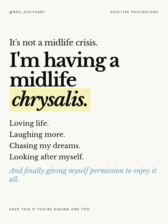 Things are changing, some of the old ways don&rsquo;t fit anymore, and I&rsquo;m quite excited to see what comes next. 🦋

For years, so many of us were busy building a life, being dependable and doing what was expected. Then somewhere in midlife, we