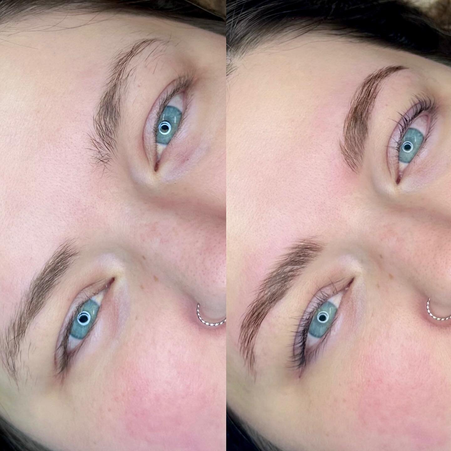 The brow lami in this lash and brow package really popped off 🍾

#lashliftandtint #browlamination #salemorbrowlamination #salemorbrows #salemorlashes #esthetician #browbeforeandafter