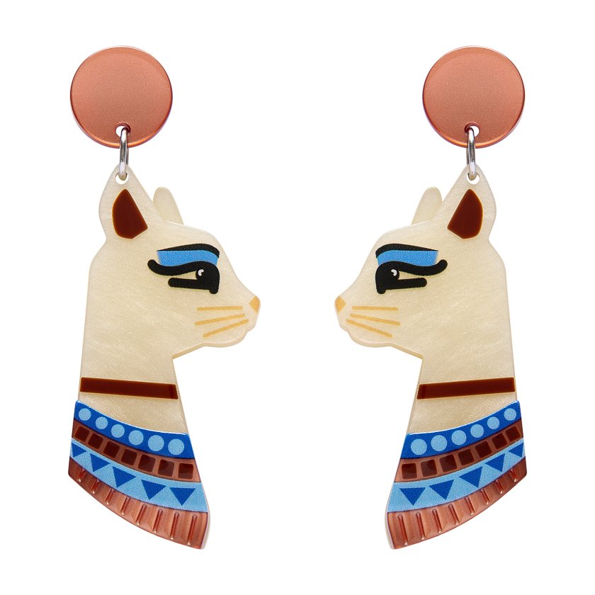 Bastet the Protector Drop Earrings