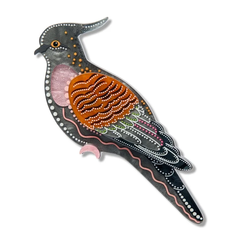 Kulupatji (Crested Pigeon) Brooch