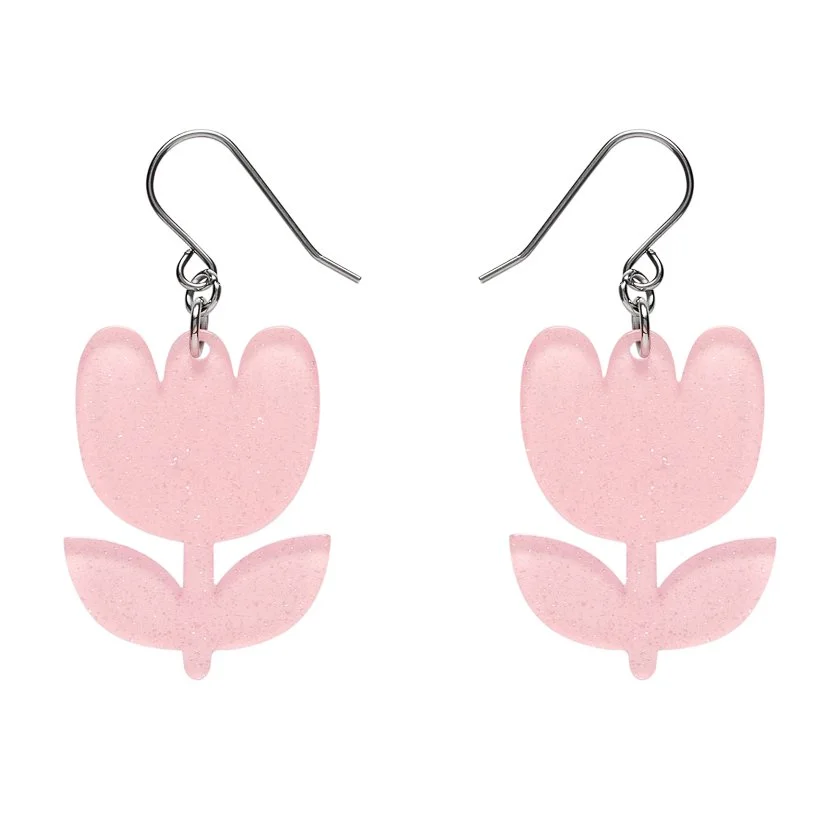 Tulip Drop Earrings - Pink