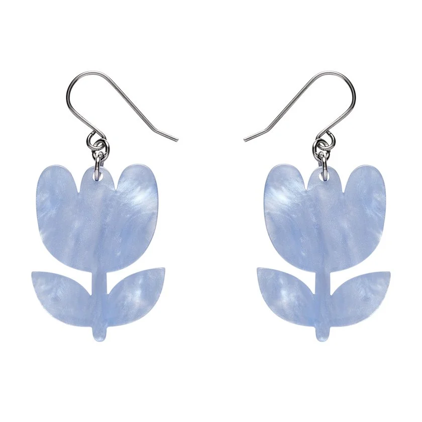 Tulip Drop Earrings - Blue