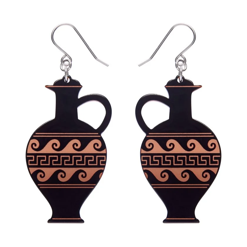 Lekythos Drop Earrings - Black