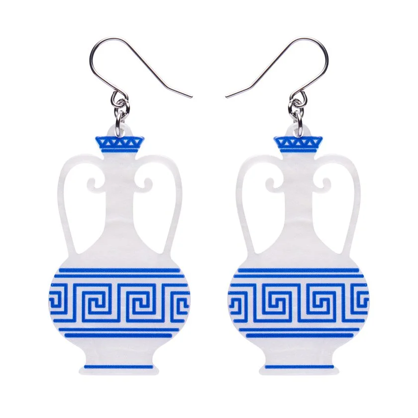 Amphora Drop Earrings - White