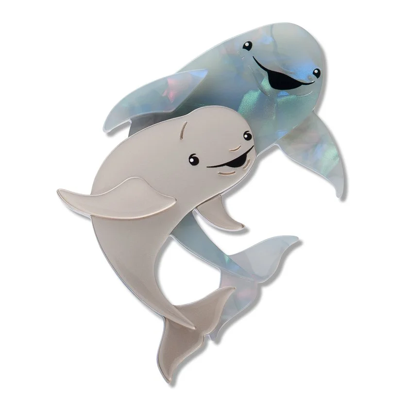 Yangtze Finless Porpoises Brooch