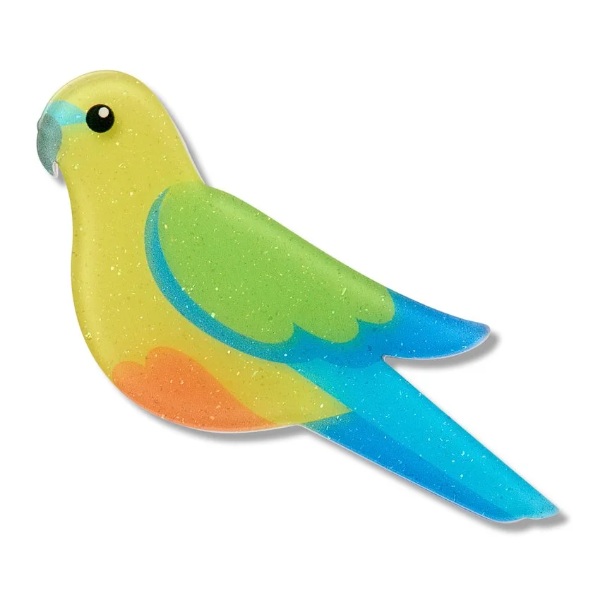 EBDY102 Orange-Bellied Parrot Simplified Mini Brooch-1.JPG