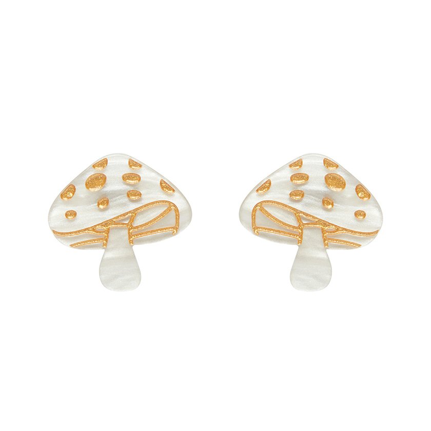 EECH102 Mushroom Stud Earrings - Cream-1.jpg