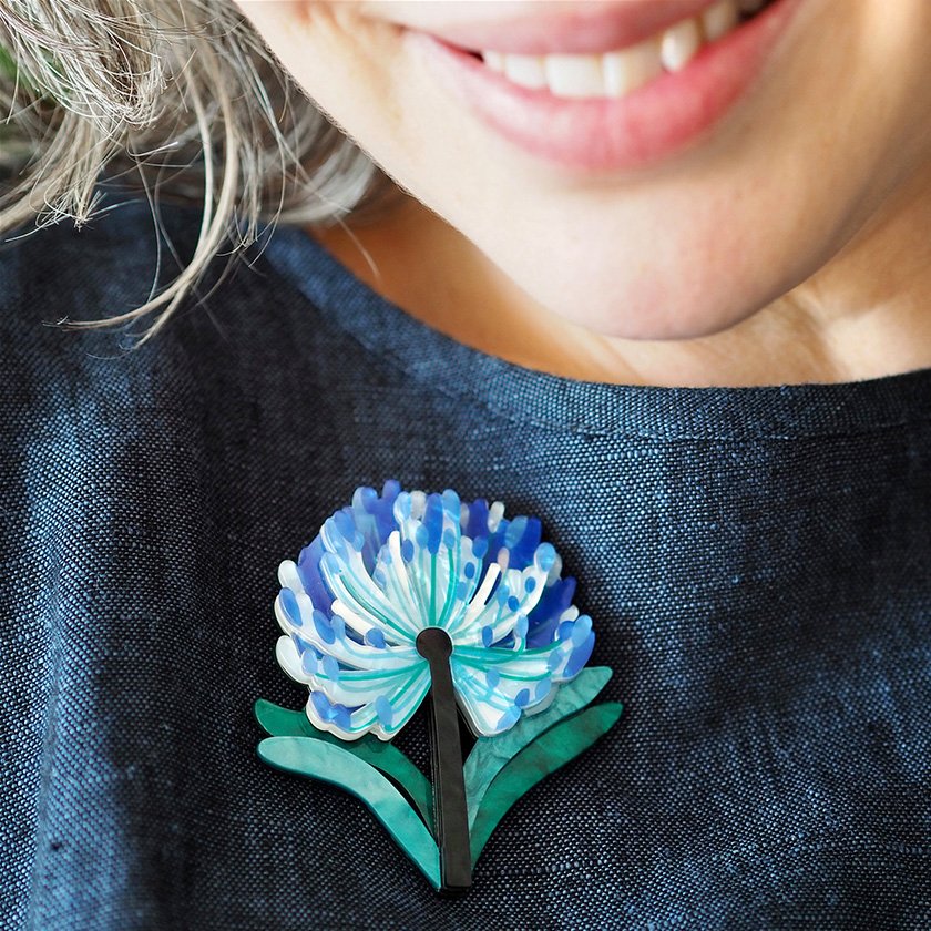 BHCT108 Abundant Agapanthus Brooch MODEL.jpg