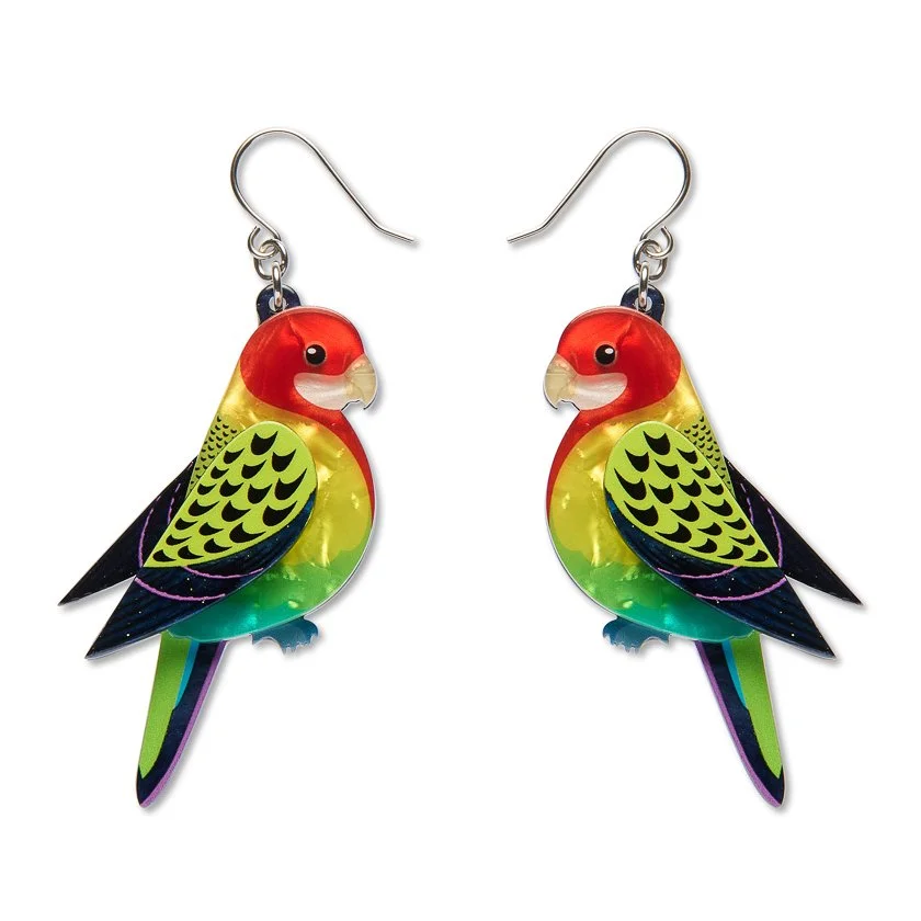 Eastern Rosella Drop Earrings