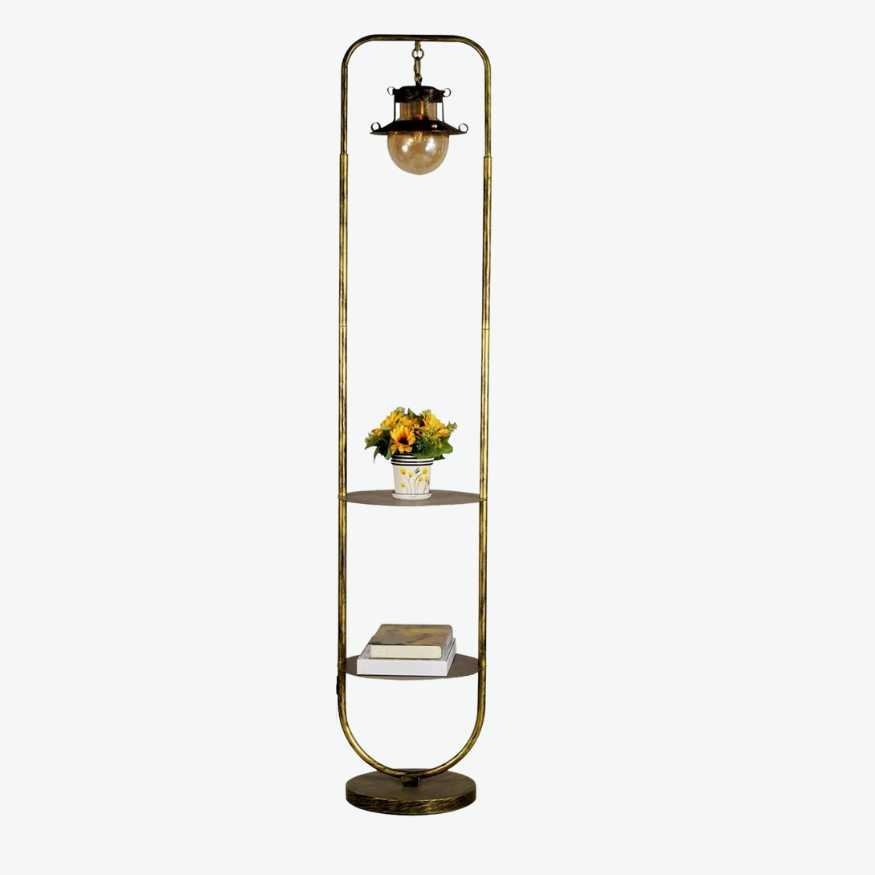 Standing Bronze Vintage Lamp with Two Round Shelves.jpg