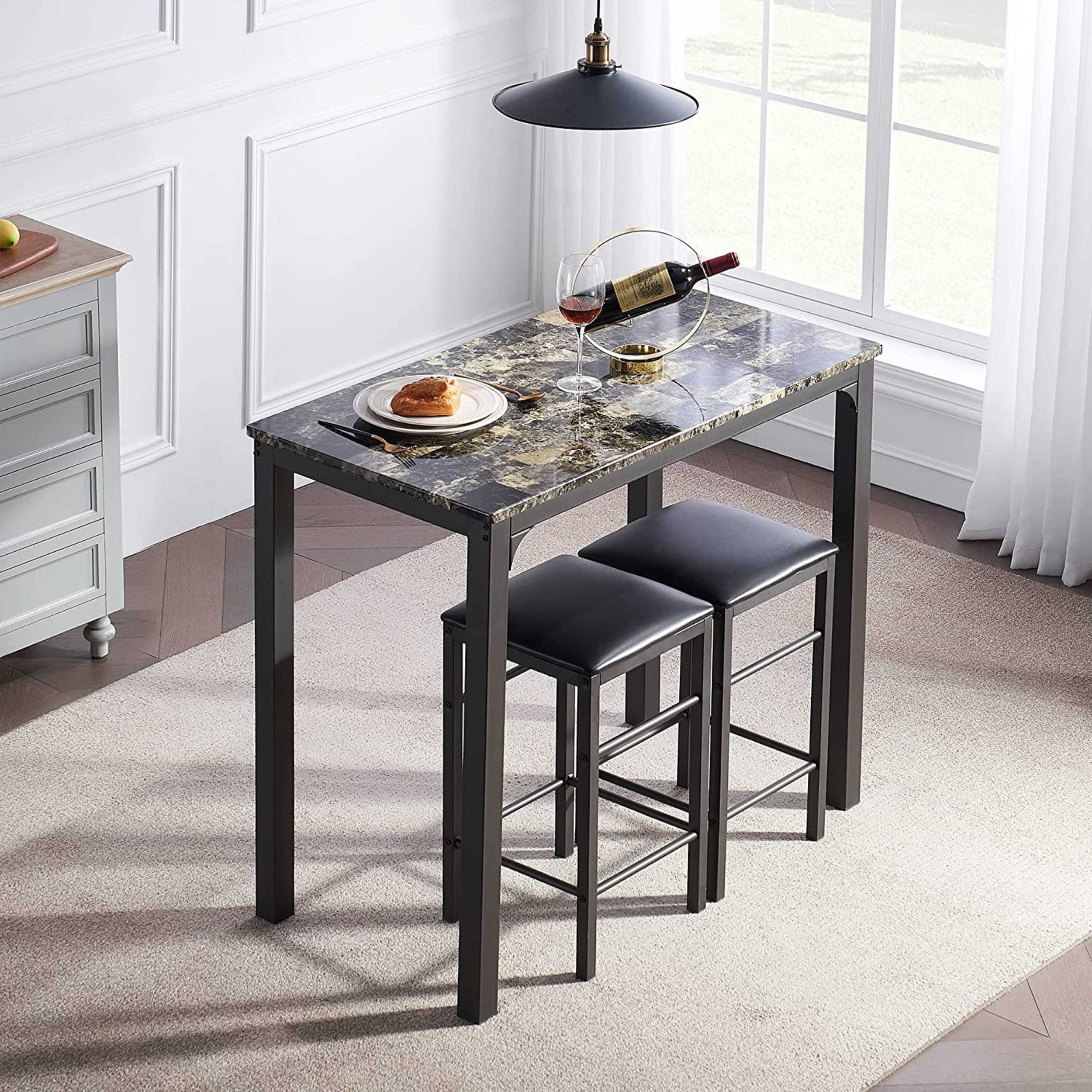 Compact Kitchen Dining Table with Two Stools.jpg