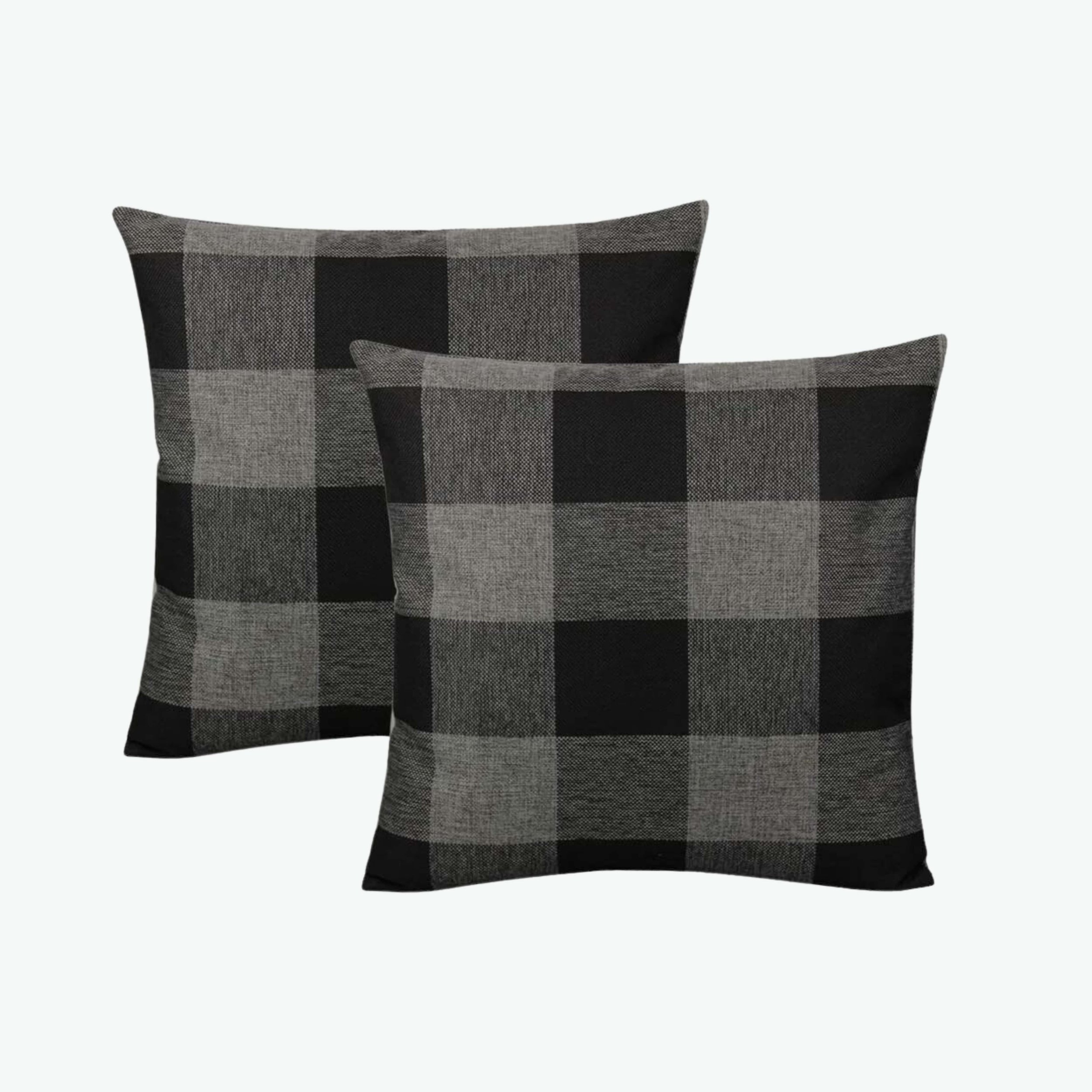 Grey Black Plaid Square Throw Pillows Set of 2-min.jpg