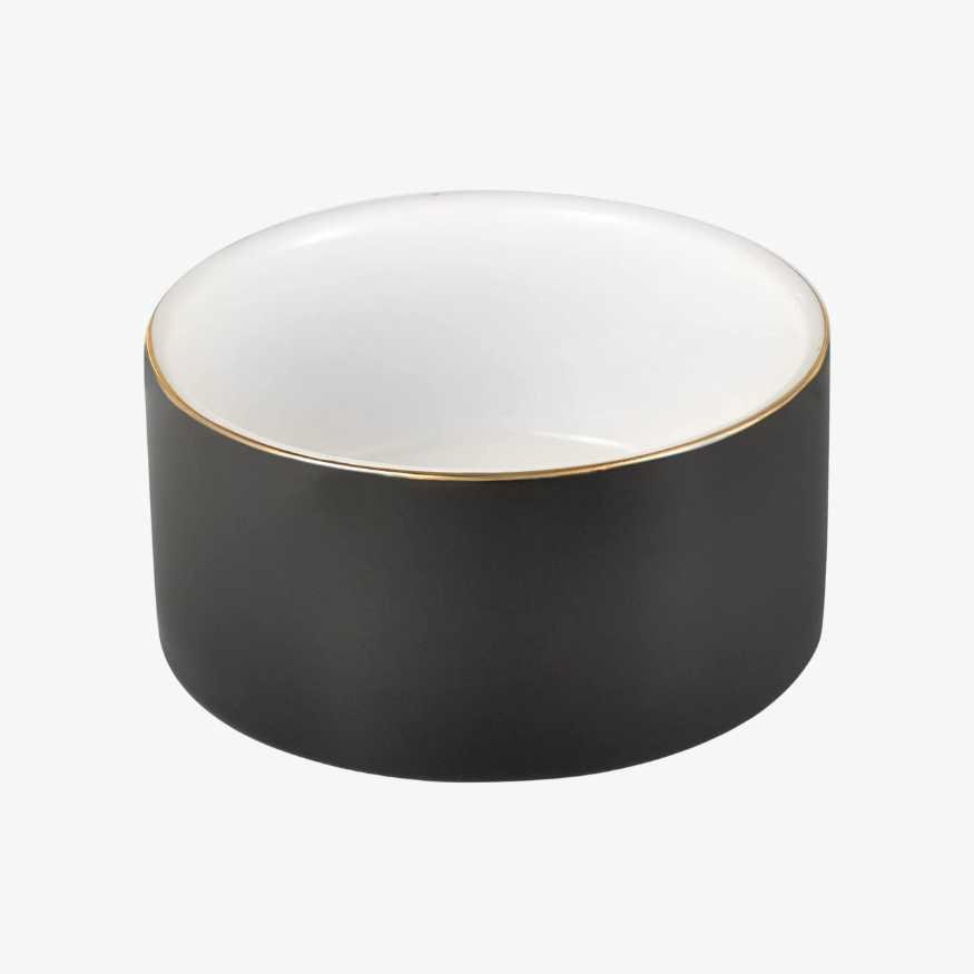 Black Ceramic Dish with Gold Rim and White Inside.jpg