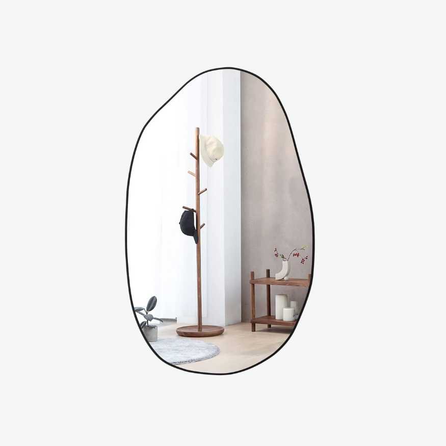 Irregular Oval Black Frame Wall Mirror.jpg