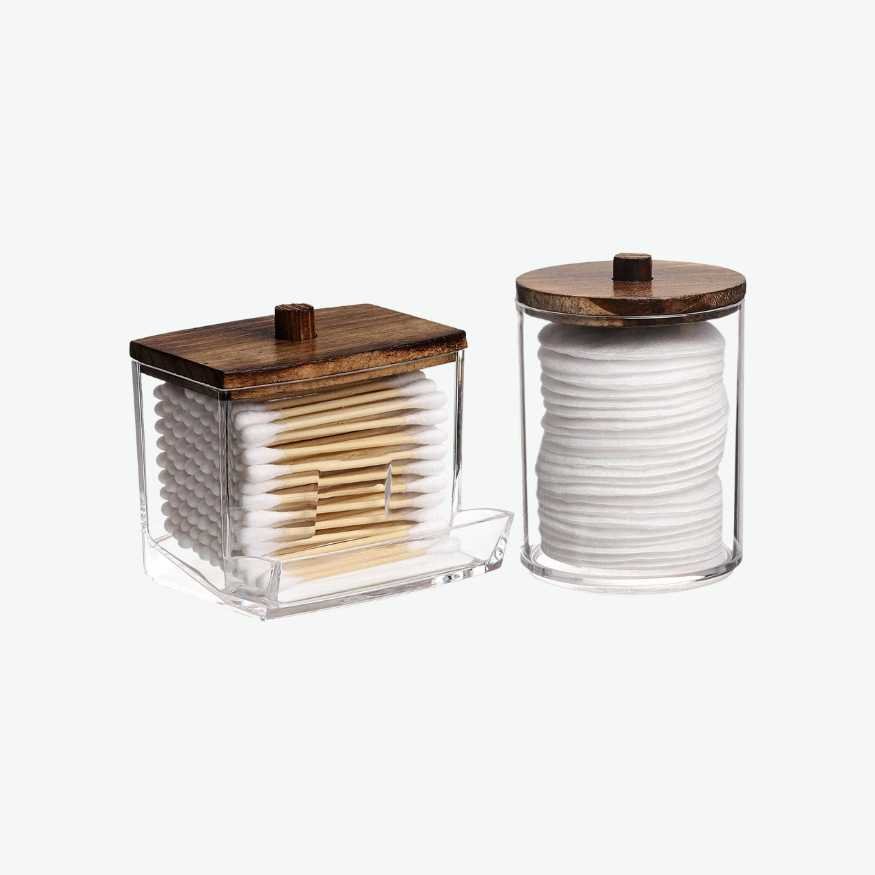 Q-Tip and Cotton Pad Glass Holders with Wood Lids.jpg